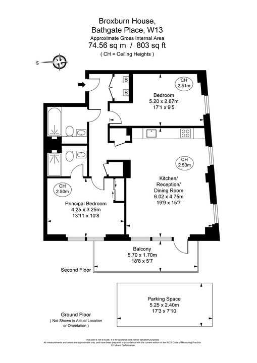 2 bed apartment to rent in Bathgate Place, Ealing, London, W13 - Property Floorplan