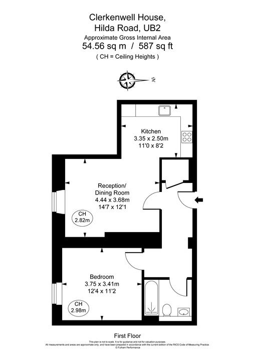 1 bed apartment to rent in Clerkenwell House, Hilda Road, London, UB2 - Property Floorplan