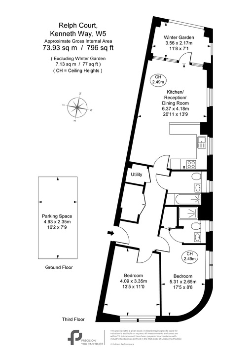 2 bed apartment for sale in Relph Court, Kenneth Way, Ealing, London, W5 - Property Floorplan