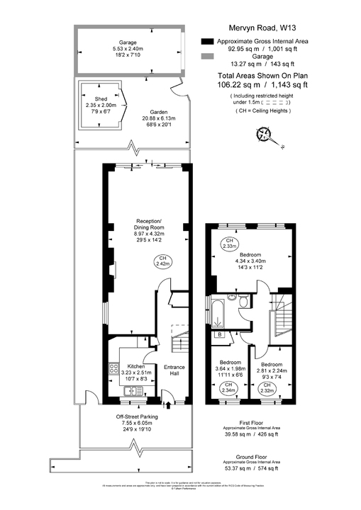 3 bed terraced house for sale in Mervyn Road, Ealing, London, W13 - Property Floorplan