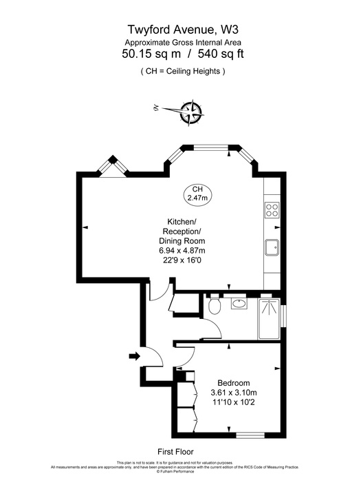 1 bed apartment to rent in Mayleaf House, Twyford Avenue, Ealing - Property Floorplan