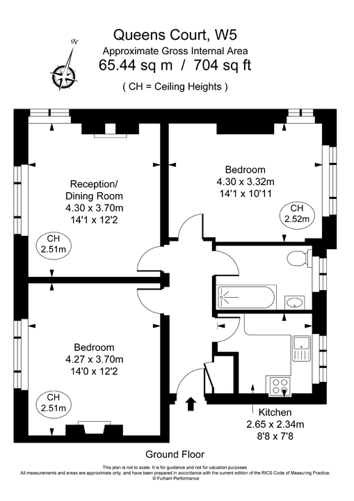 2 bed apartment for sale in Queens Court, Queens Walk, Ealing, London, W5 - Property Floorplan