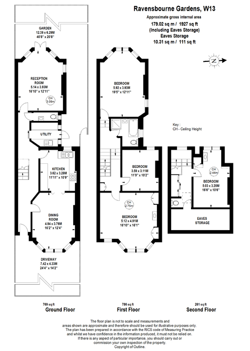 4 bed semi-detached house for sale in Ravensbourne Gardens, Ealing, London, W13 - Property Floorplan
