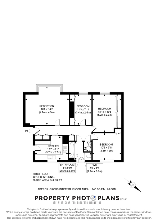 3 bed apartment for sale in Castlebar Park, Ealing, London, W5 - Property Floorplan