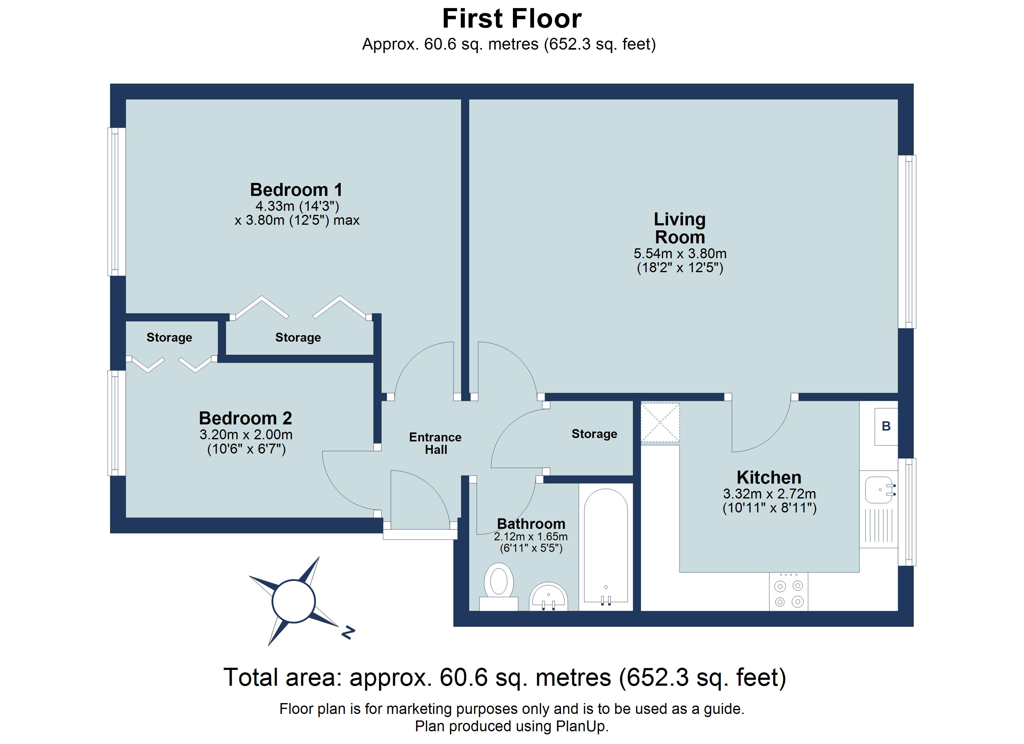 2 bed apartment for sale in Chepstow, Douglas Road, Harpenden, Hertfordshire, AL5 - Property floorplan