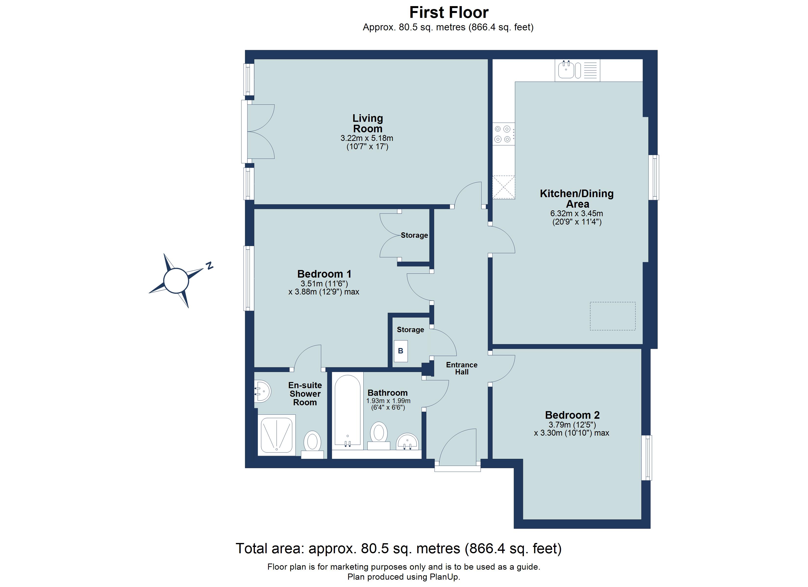 2 bed apartment for sale in Geescroft Walk, Harpenden, Hertfordshire, AL5 - Property floorplan