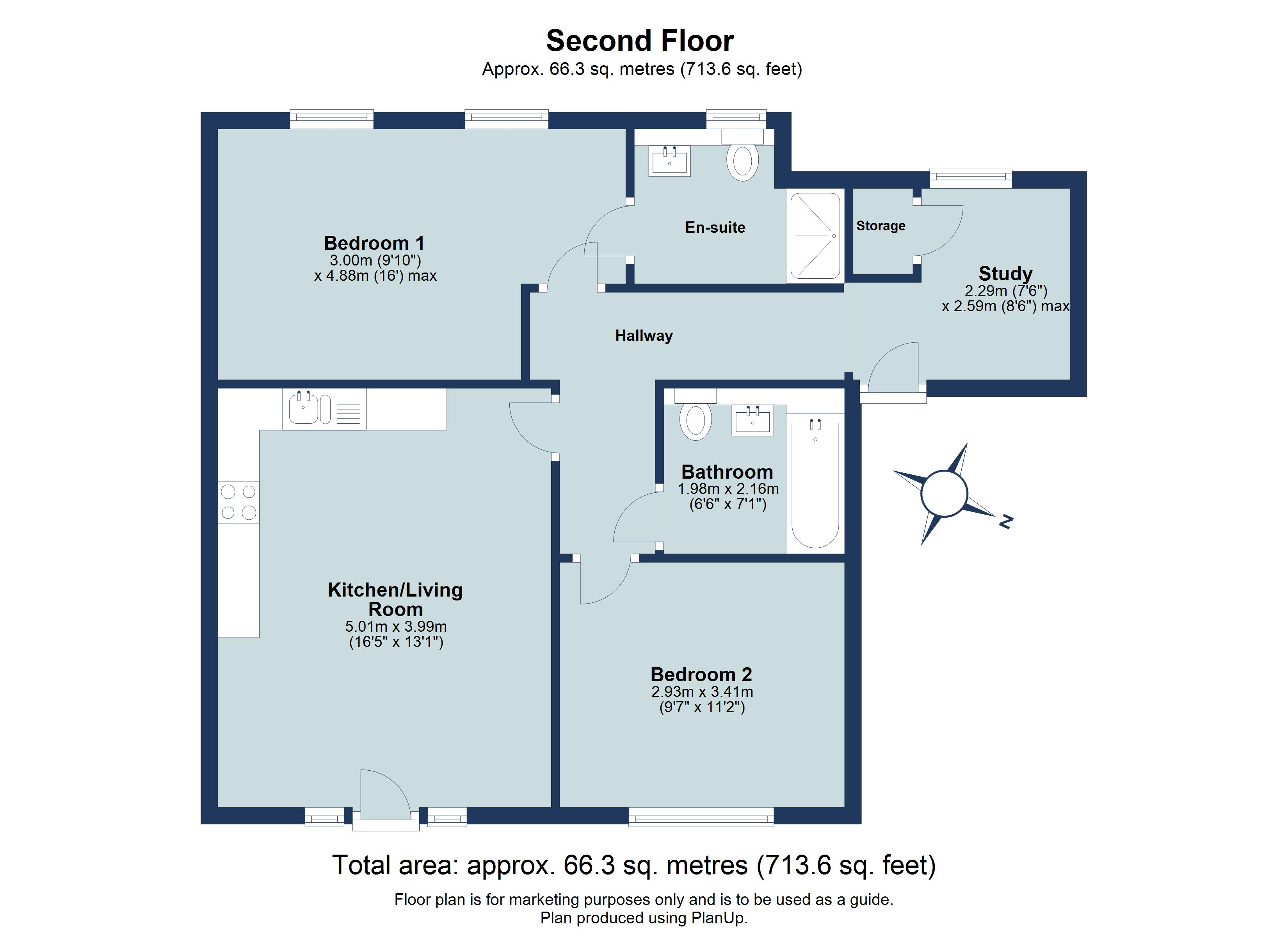 2 bed apartment for sale in Millstone Way, Harpenden, Hertfordshire, AL5 - Property floorplan