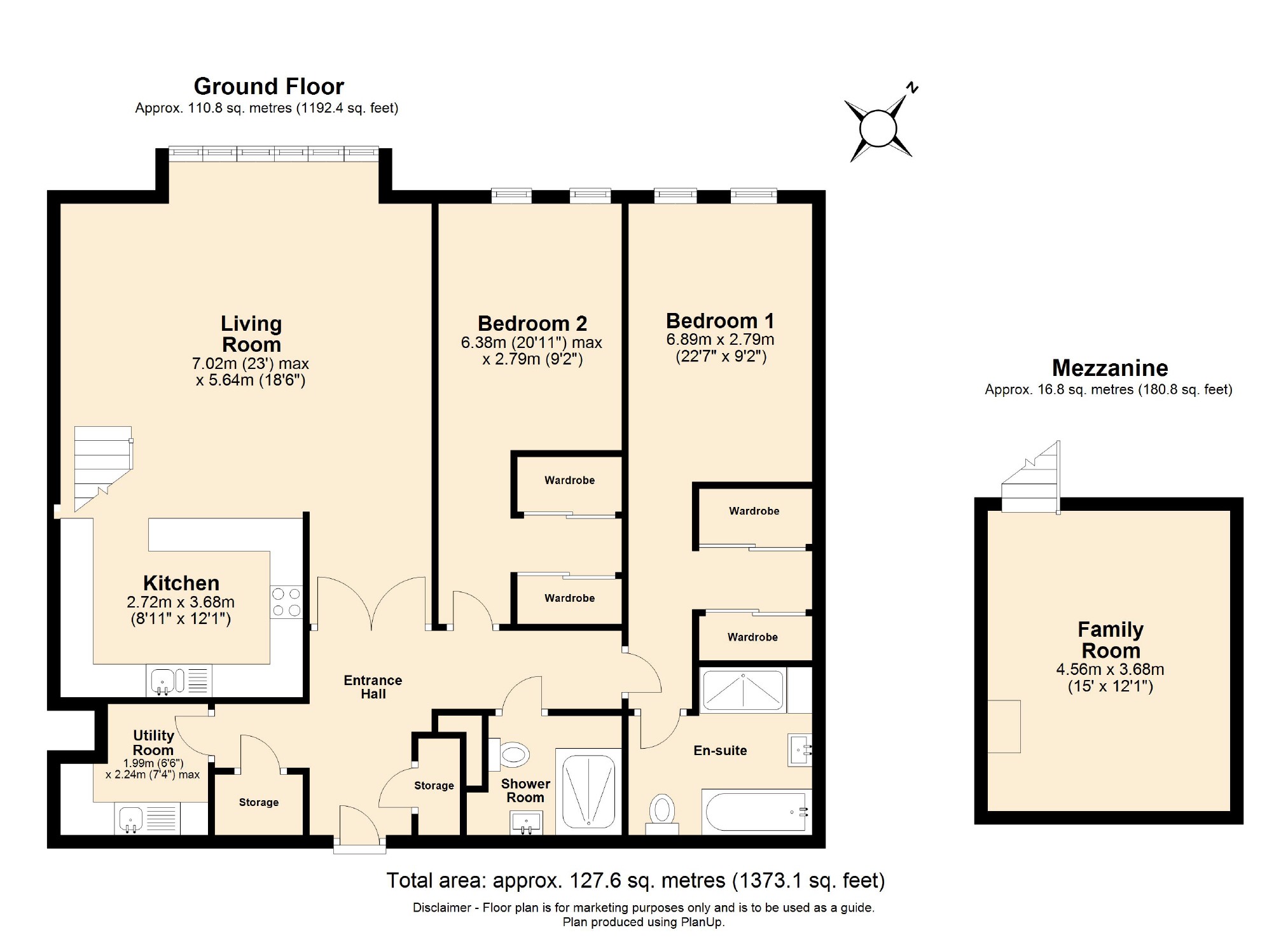 2 bed apartment to rent in Old Post House, 20 Arden Grove, Harpenden, Hertfordshire, AL5 - Property floorplan