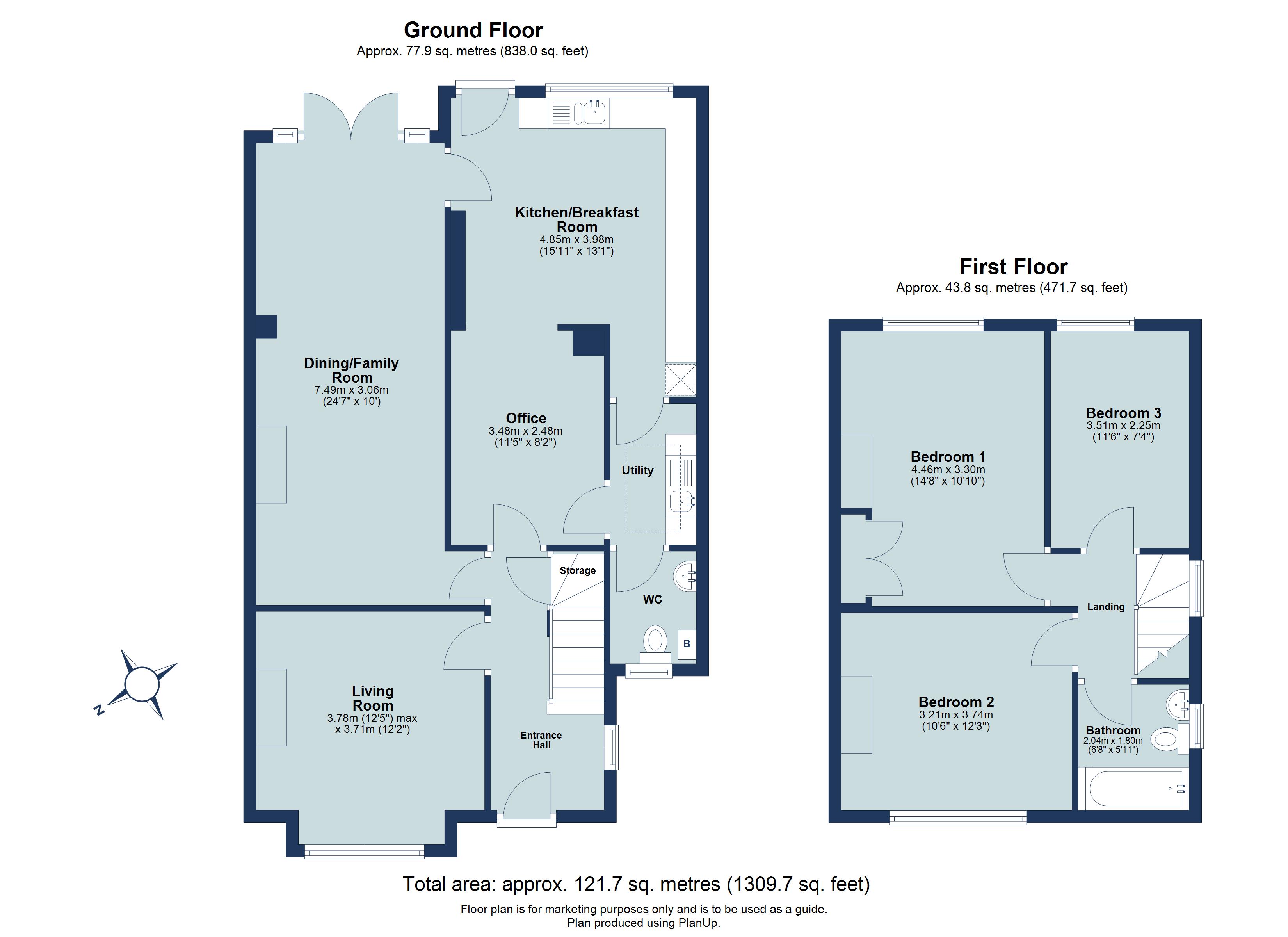 3 bed semi-detached house for sale in Grove Avenue, Harpenden, Hertfordshire, AL5 - Property floorplan