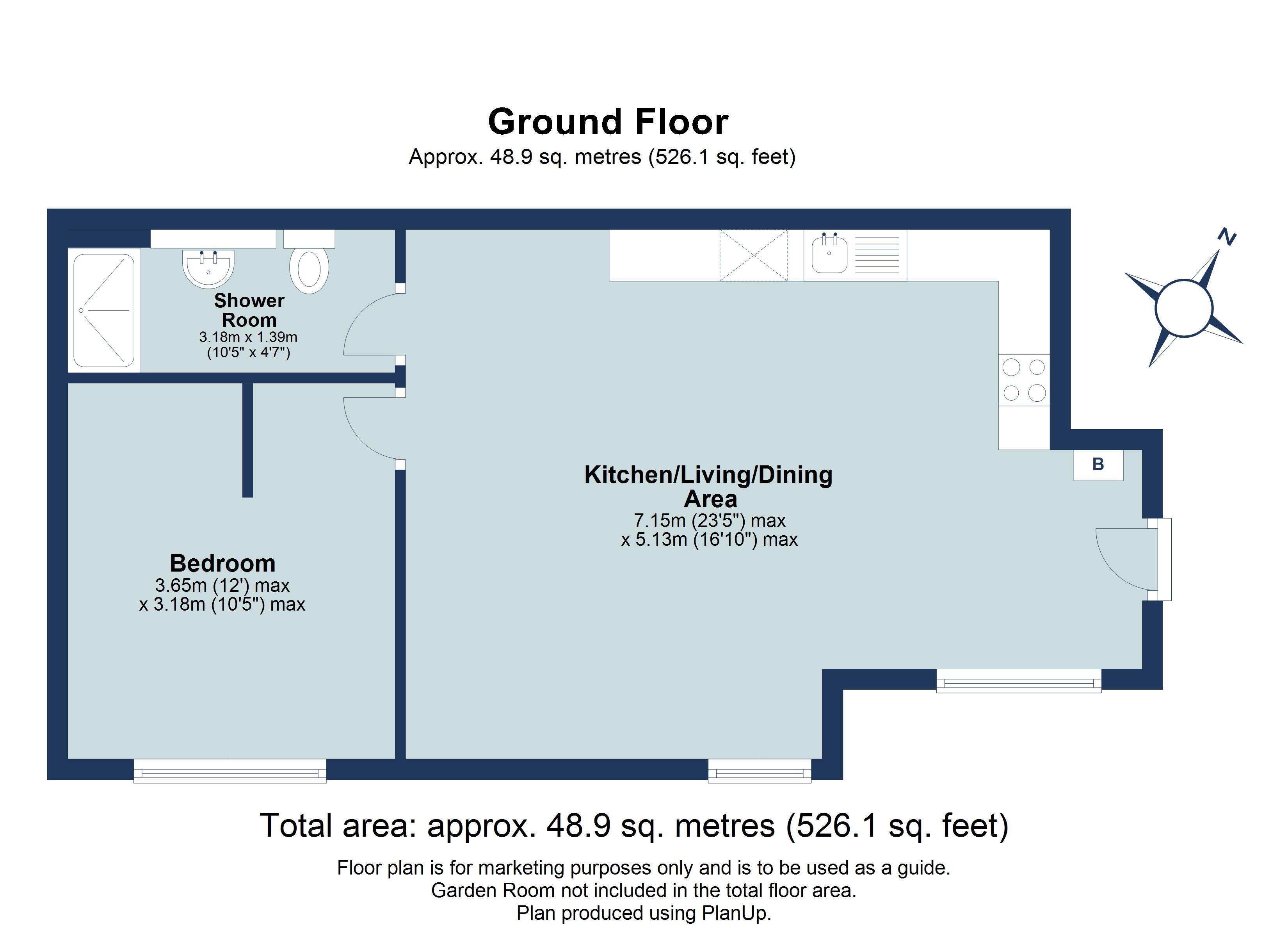 1 bed ground floor flat to rent in Crown Street, Redbourn, St. Albans, Hertfordshire, AL3 - Property floorplan