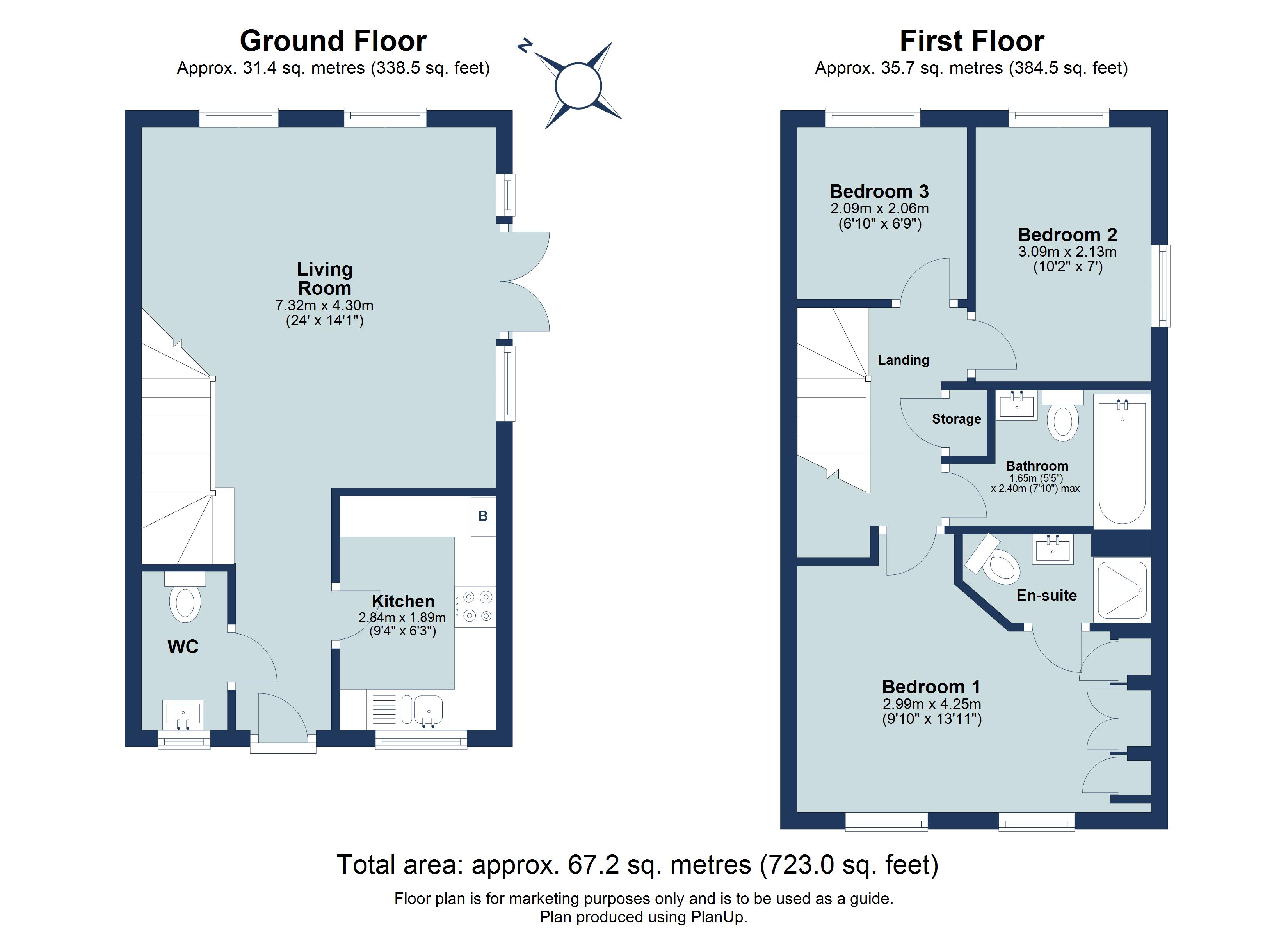 3 bed semi-detached house for sale in Riverford Close, Harpenden, Hertfordshire, AL5 - Property floorplan