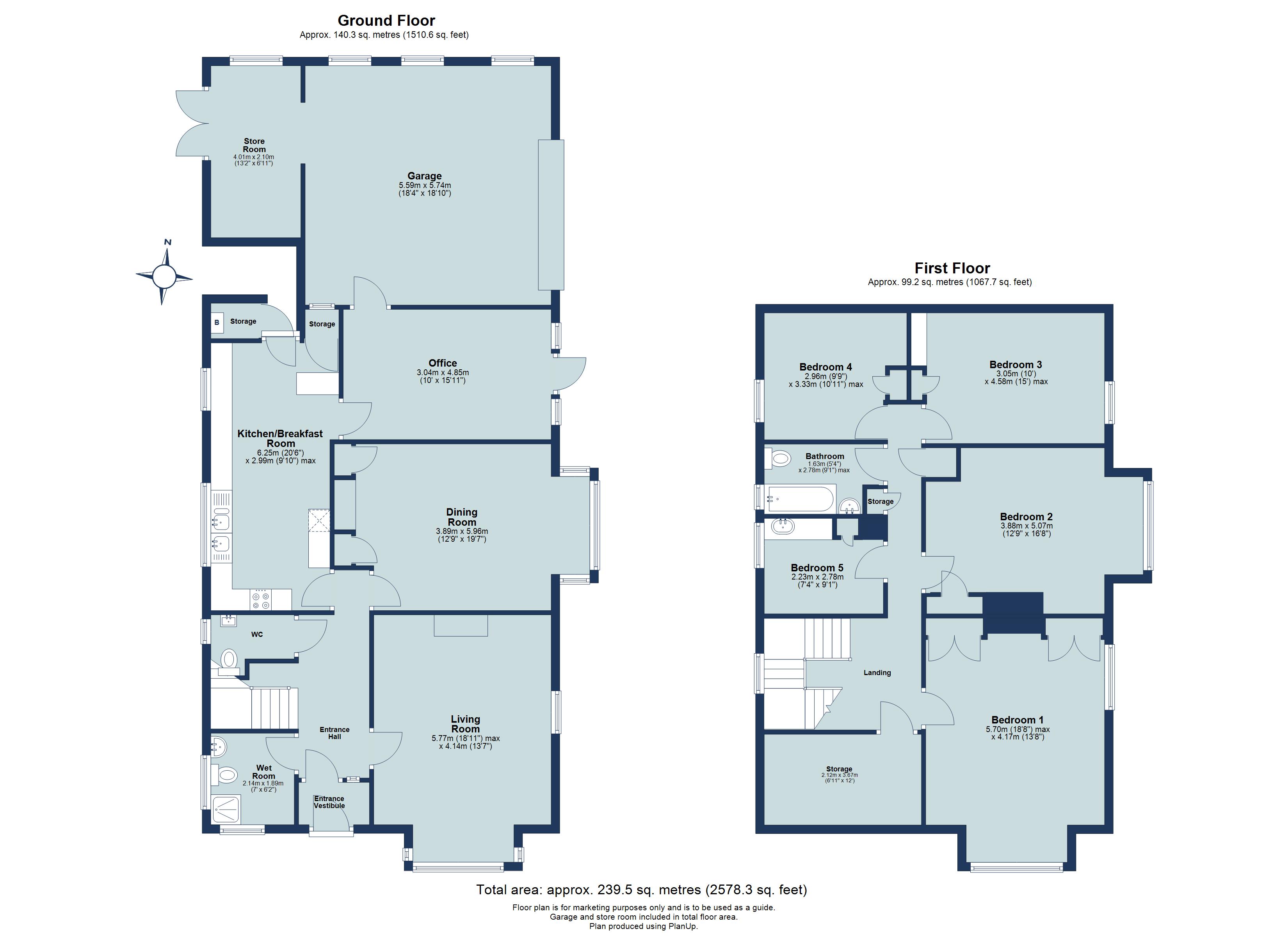5 bed detached house for sale in Roundwood Lane, Harpenden, Hertfordshire, AL5 - Property floorplan