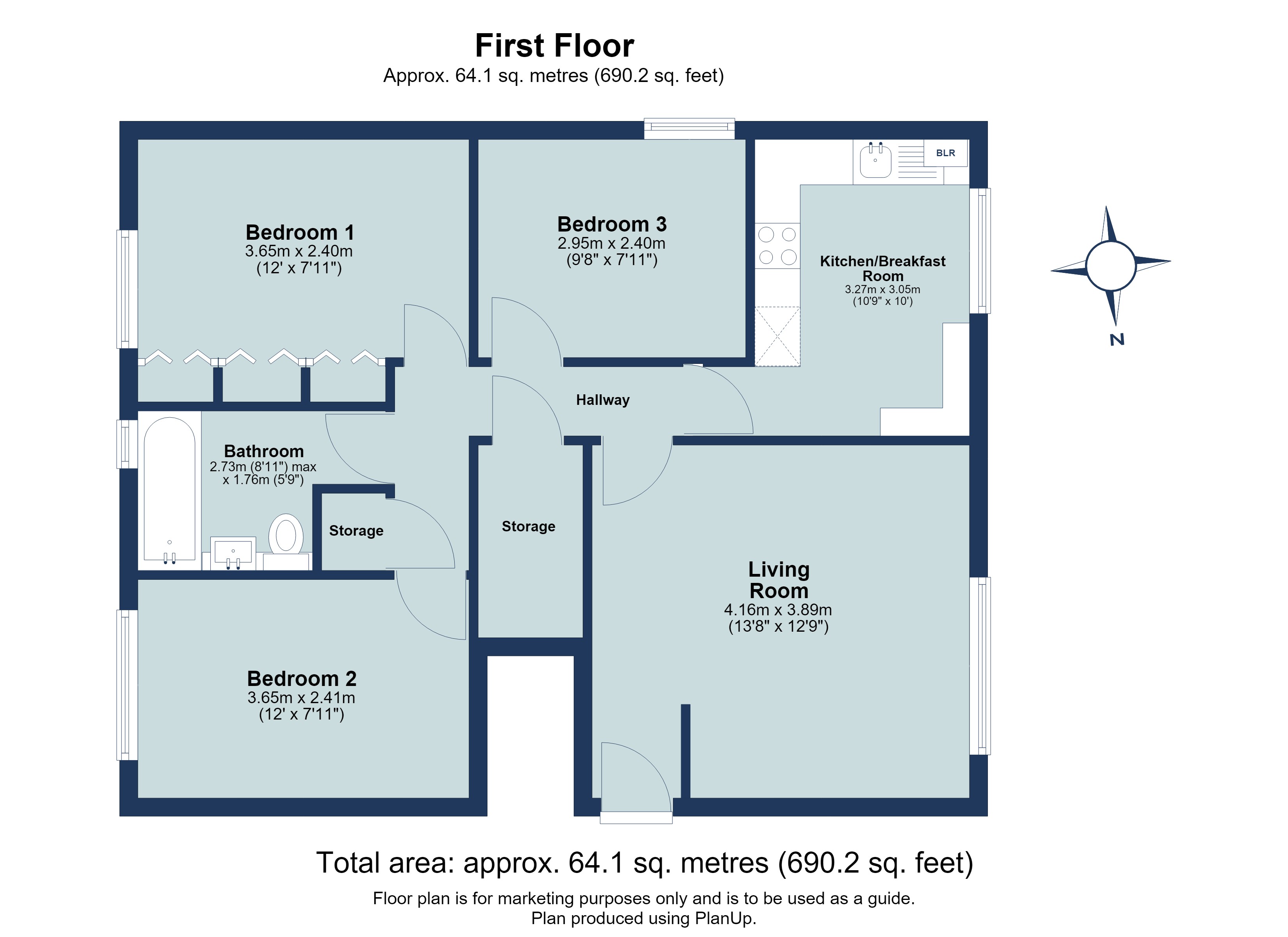 3 bed apartment for sale in High Street, Wheathampstead, Hertfordshire, AL4 - Property floorplan