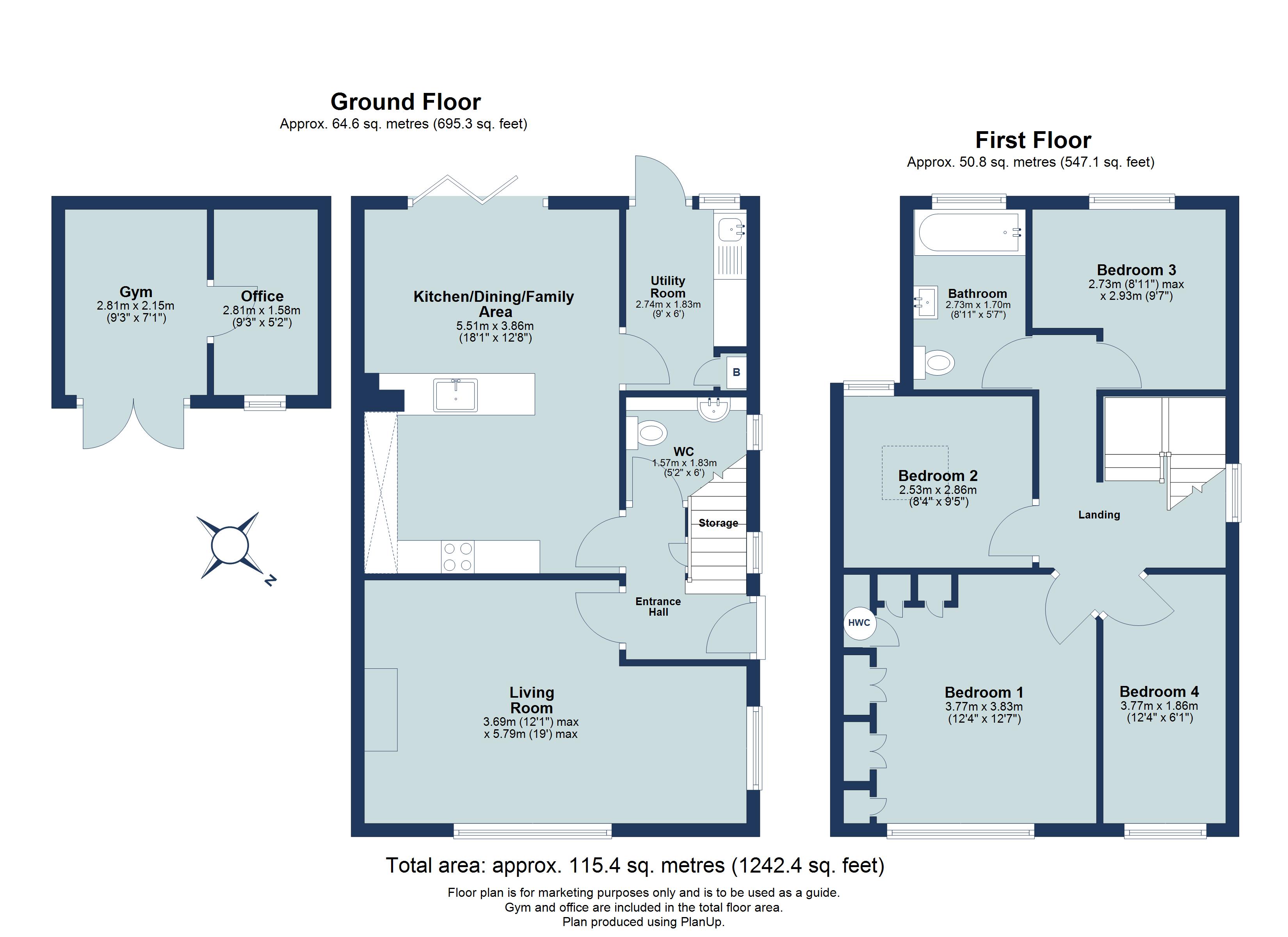 4 bed semi-detached house for sale in Hyde View Road, Harpenden, Hertfordshire, AL5 - Property floorplan
