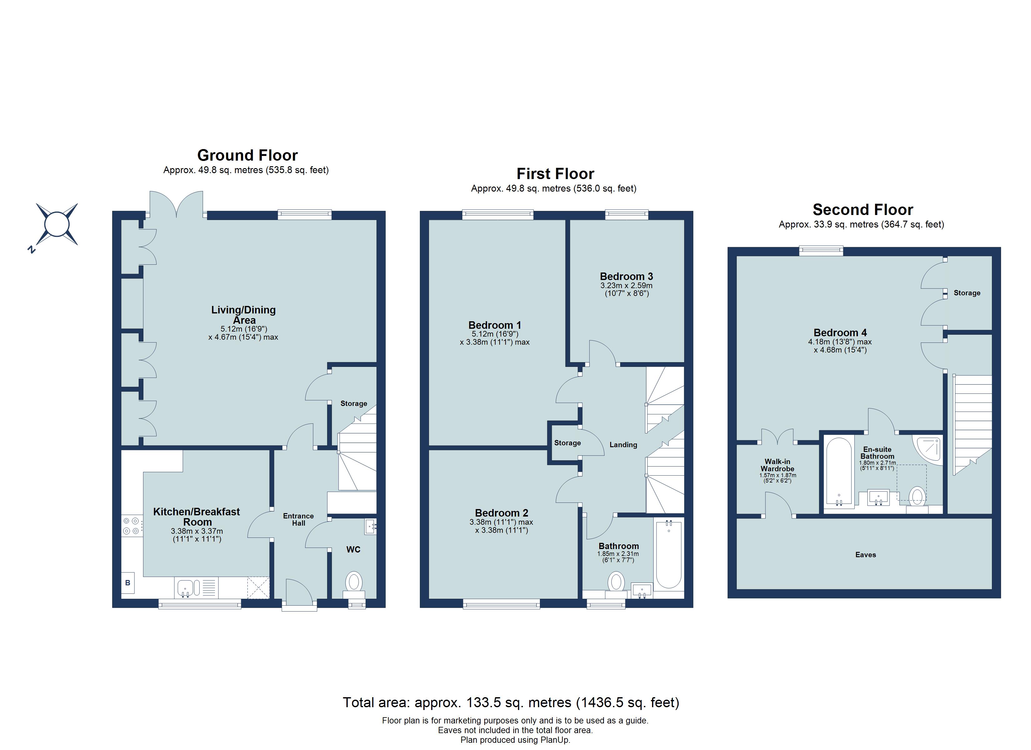 4 bed end of terrace house for sale in Pickford Road, Markyate, Hertfordshire, AL3 - Property floorplan