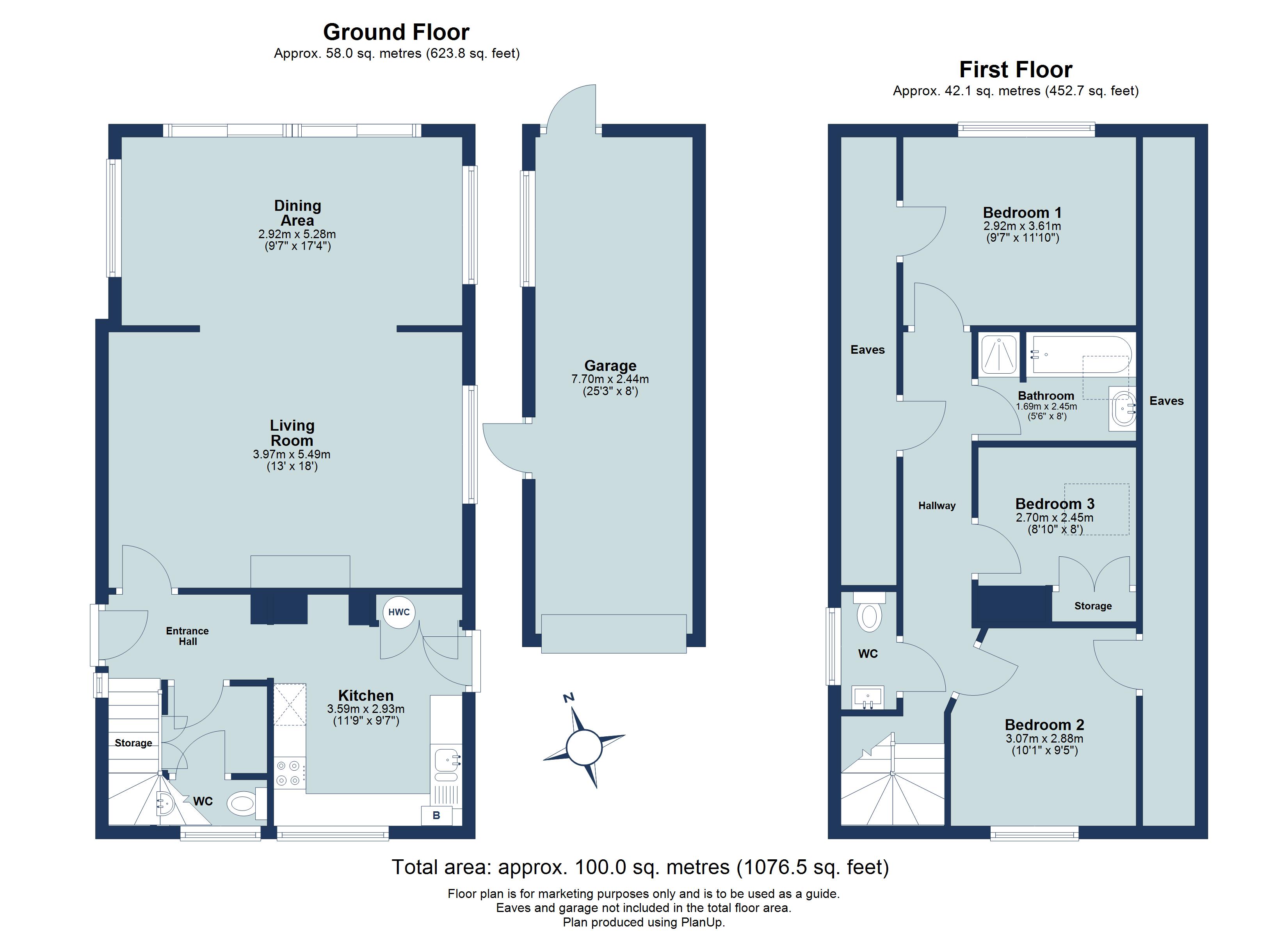 3 bed detached house for sale in High Ash Road, Wheathampstead, Hertfordshire, AL4 - Property floorplan