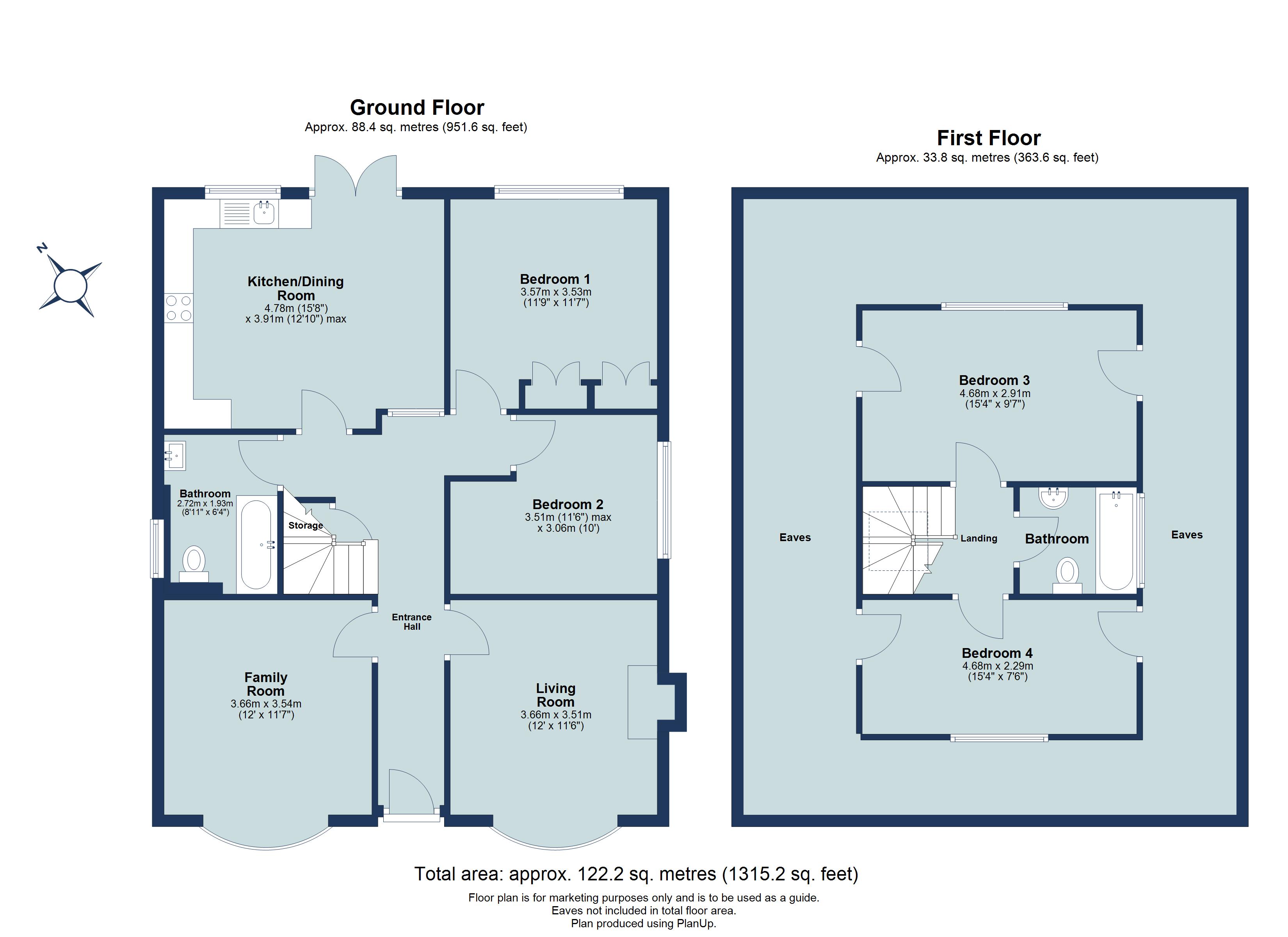 4 bed detached bungalow for sale in Lower Luton Road, Harpenden, Hertfordshire, AL5 - Property floorplan