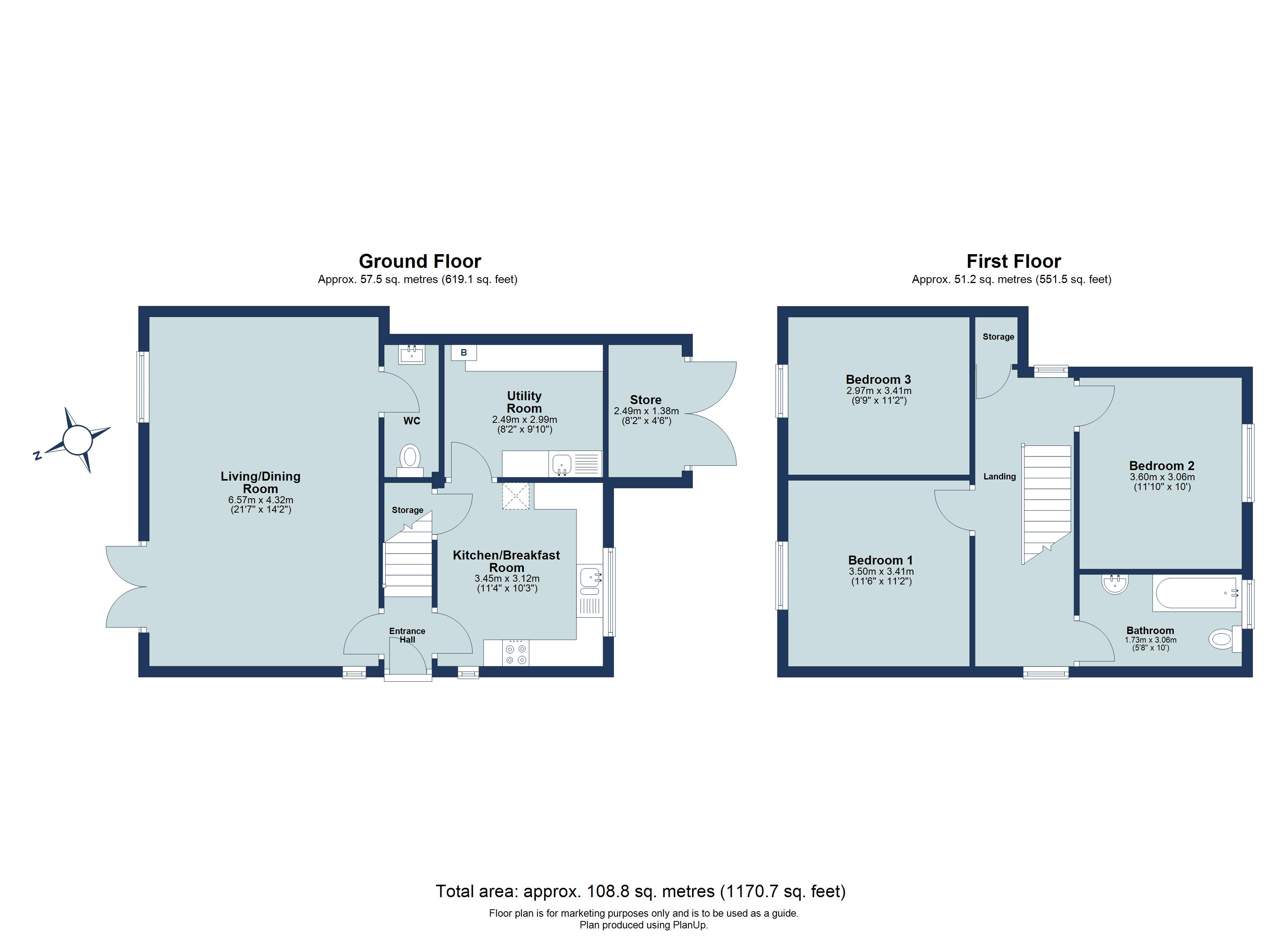 3 bed detached house for sale in Tippendell Lane, St. Albans, Hertfordshire, AL2 - Property floorplan