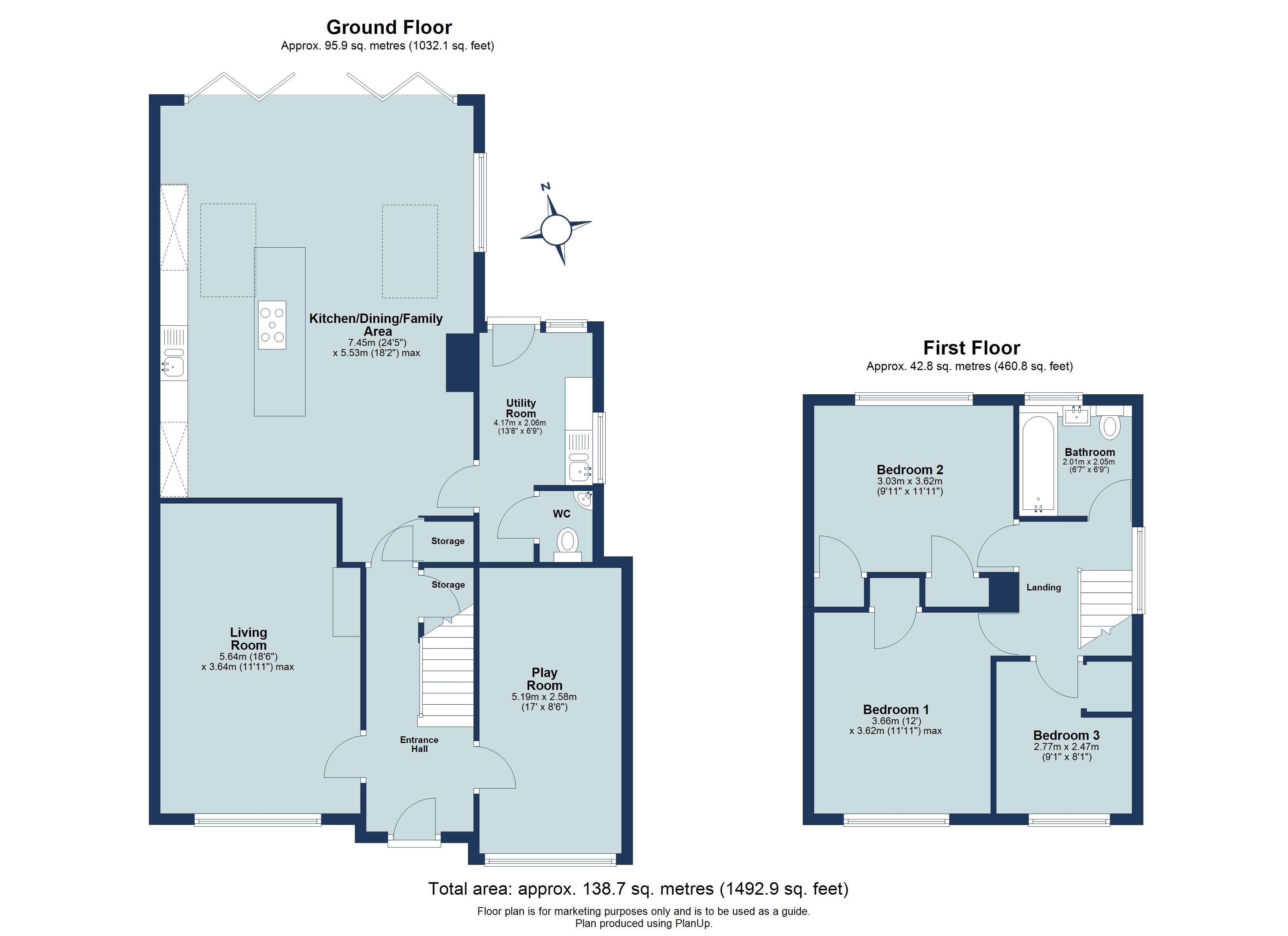 3 bed link detached house for sale in Marford Road, Wheathampstead, St. Albans, Hertfordshire, AL4 - Property floorplan