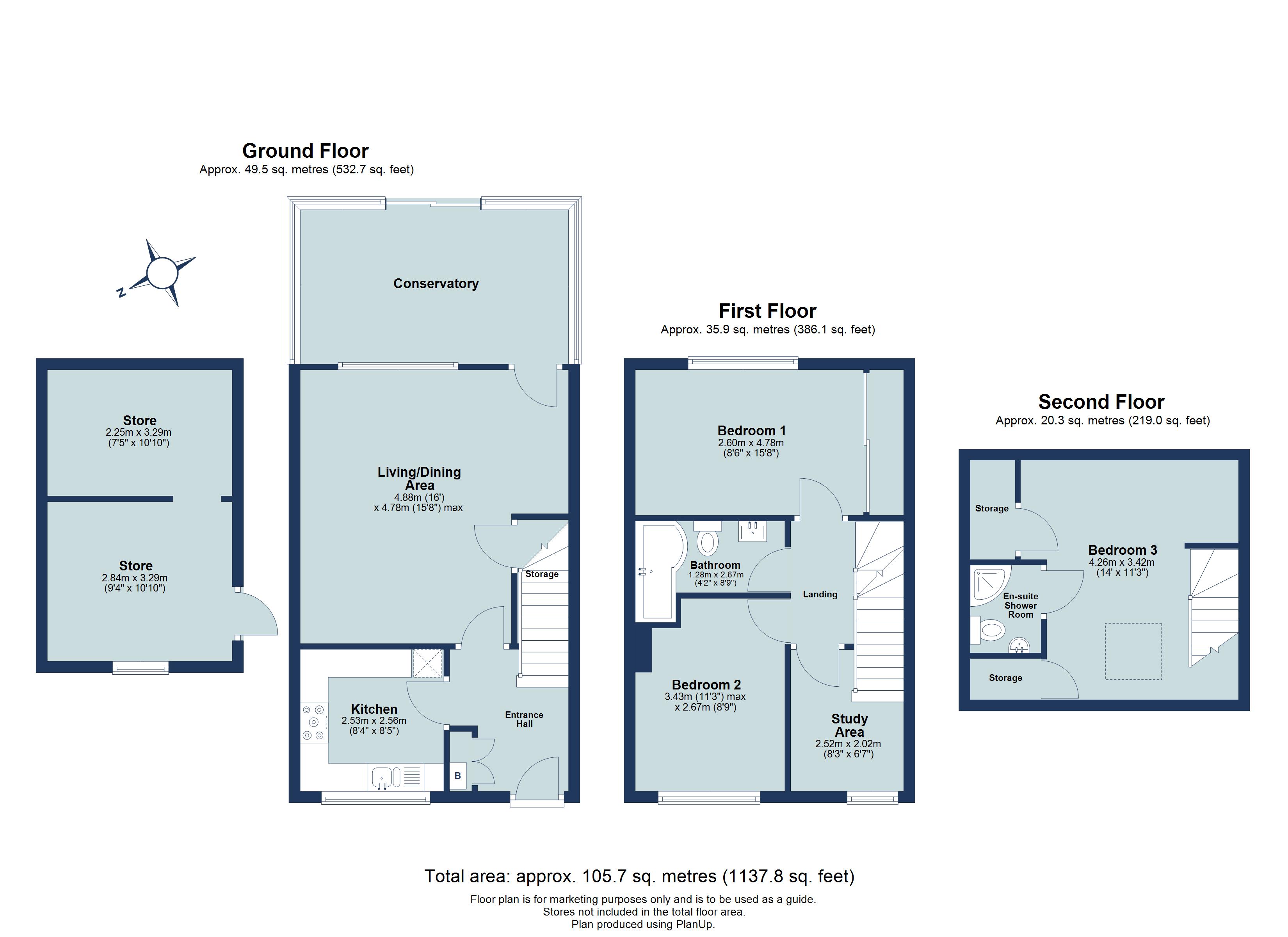 3 bed terraced house for sale in Colney Heath Lane, St. Albans, Hertfordshire, AL4 - Property floorplan