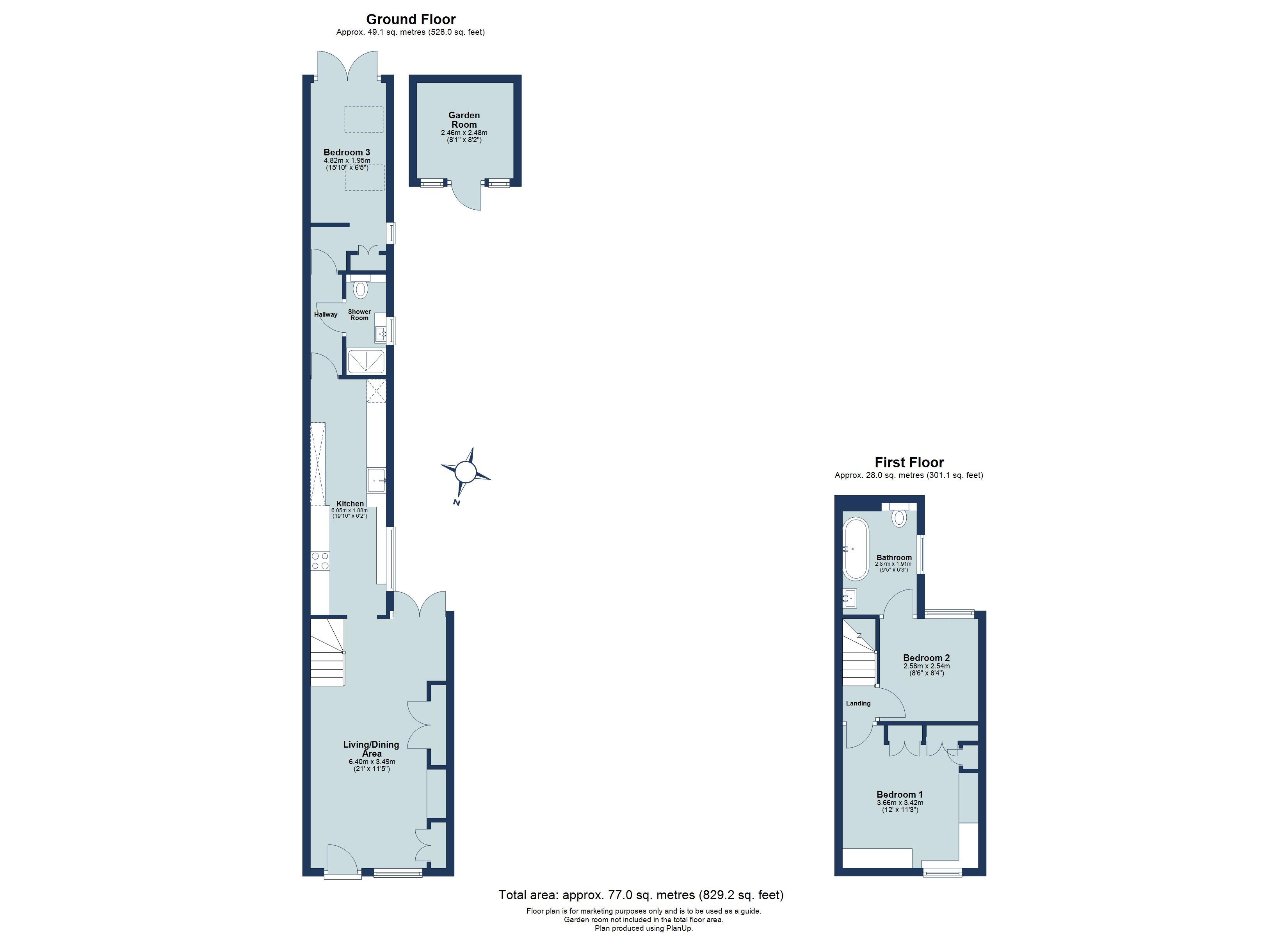 3 bed terraced house for sale in Southdown Road, Harpenden, Hertfordshire, AL5 - Property floorplan