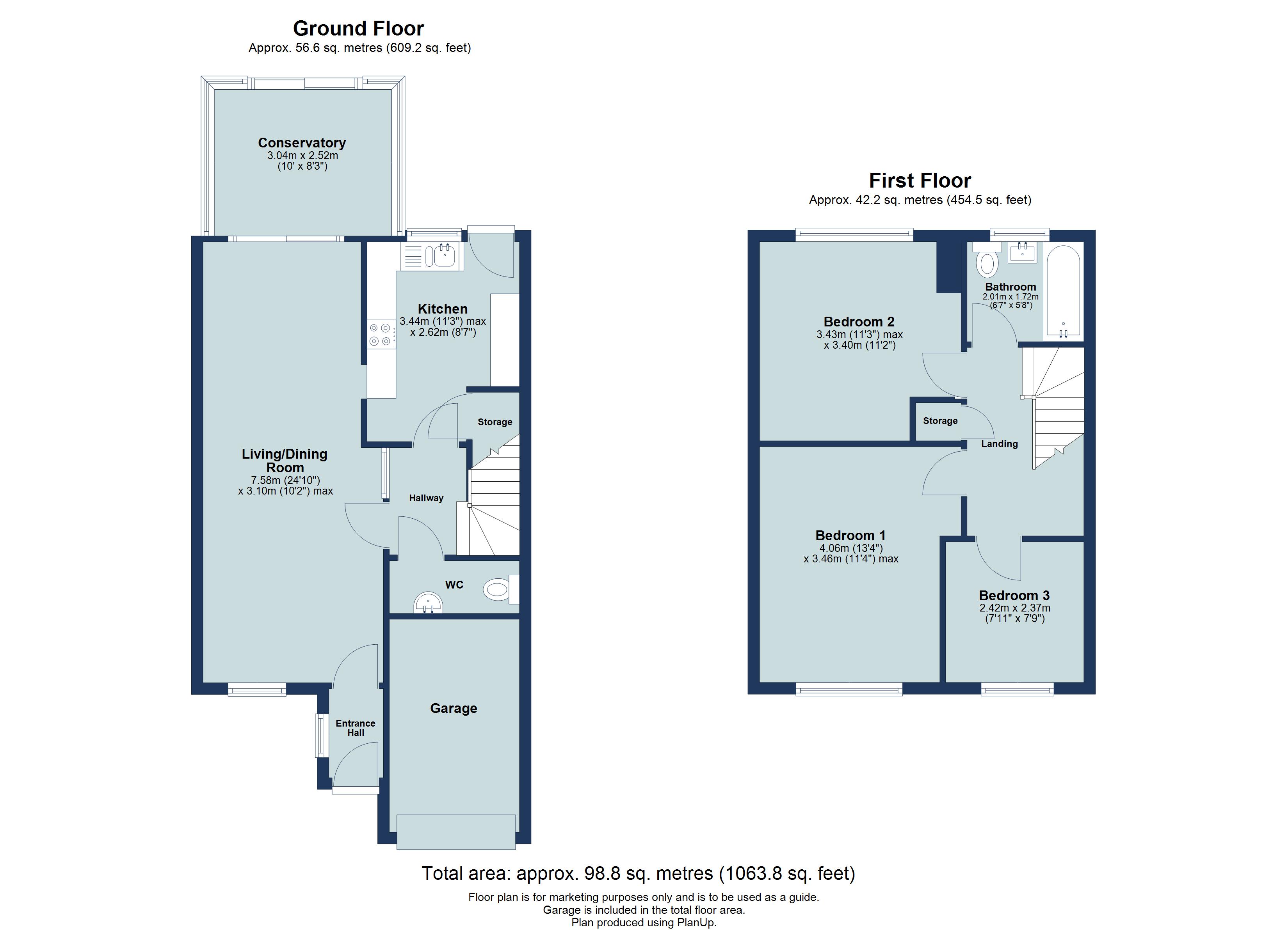 3 bed detached house for sale in Tarrant Drive, Harpenden, Hertfordshire, AL5 - Property floorplan