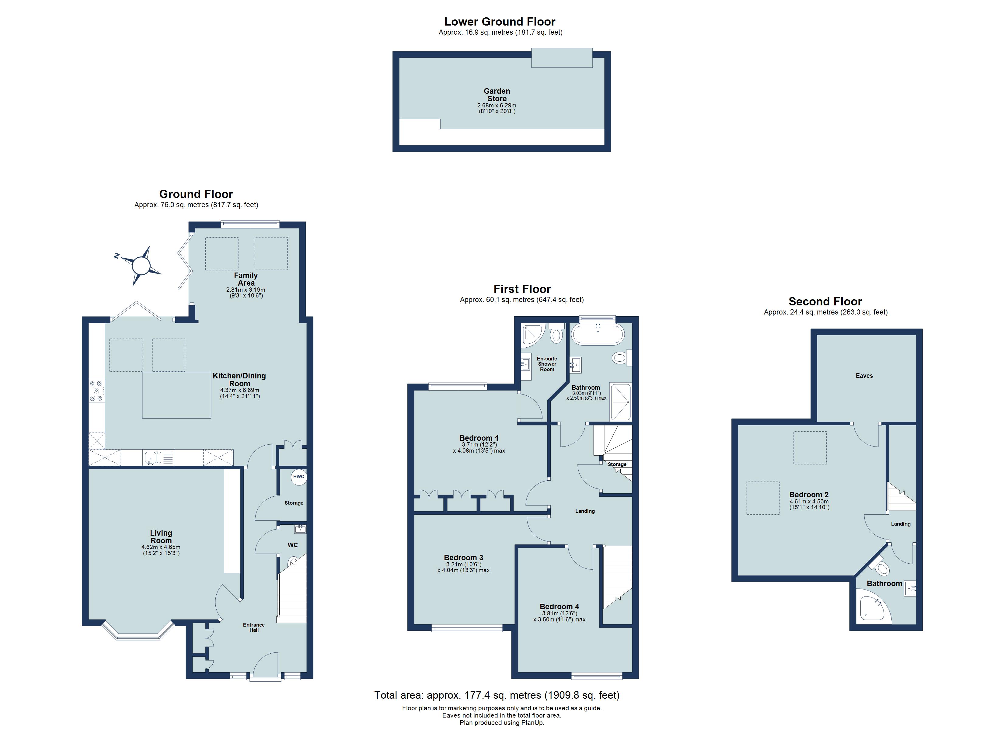 4 bed semi-detached house for sale in Clarendon Road, Harpenden, Hertfordshire, AL5 - Property floorplan