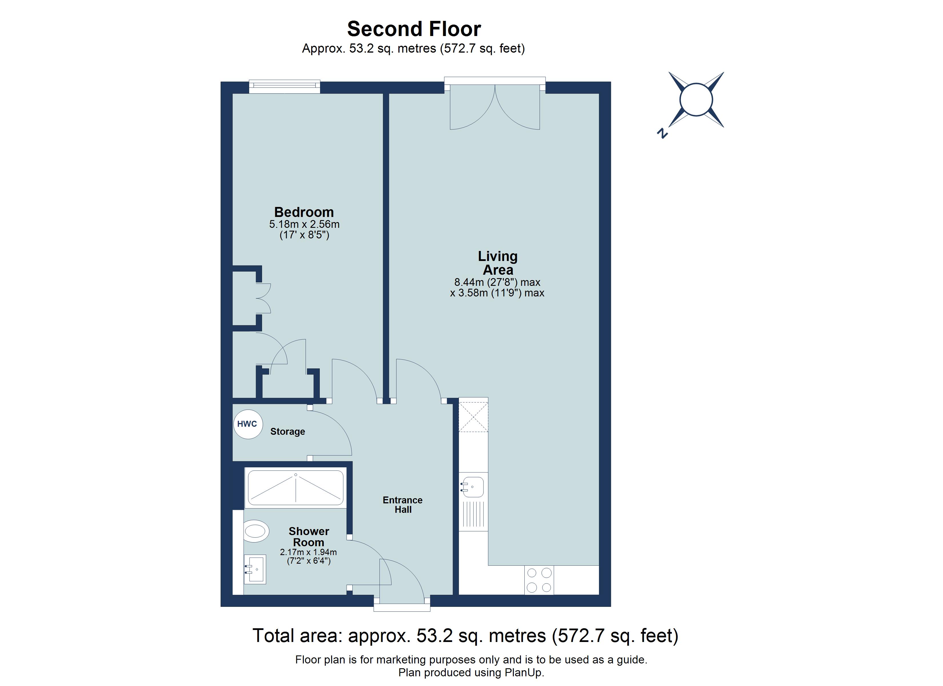 1 bed apartment for sale in Roma House, Charrington Place, St. Albans, Hertfordshire,, AL1 - Property floorplan