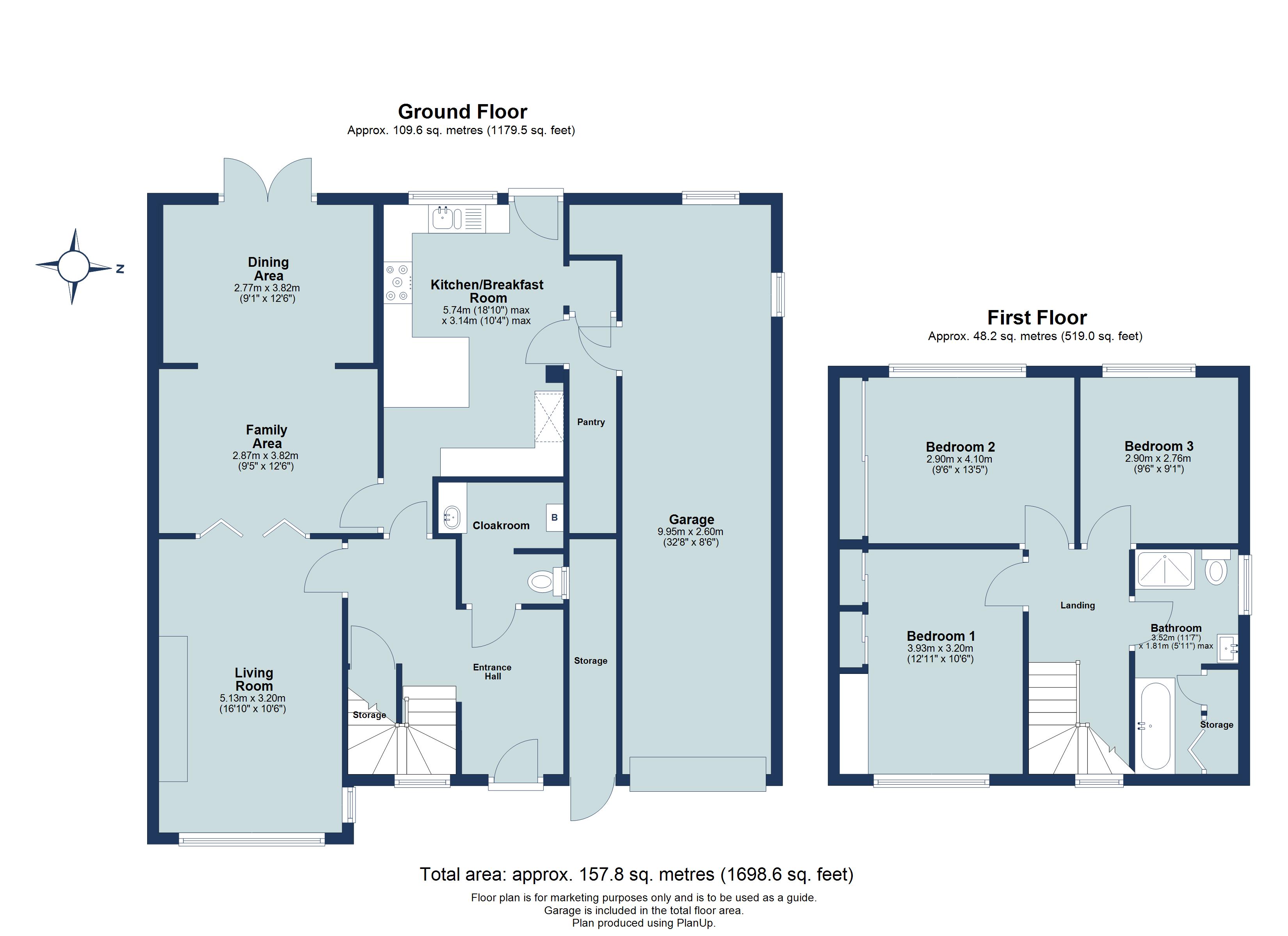 3 bed detached house for sale in Farringford Close, Chiswell Green, St. Albans, Hertfordshire, AL2 - Property floorplan