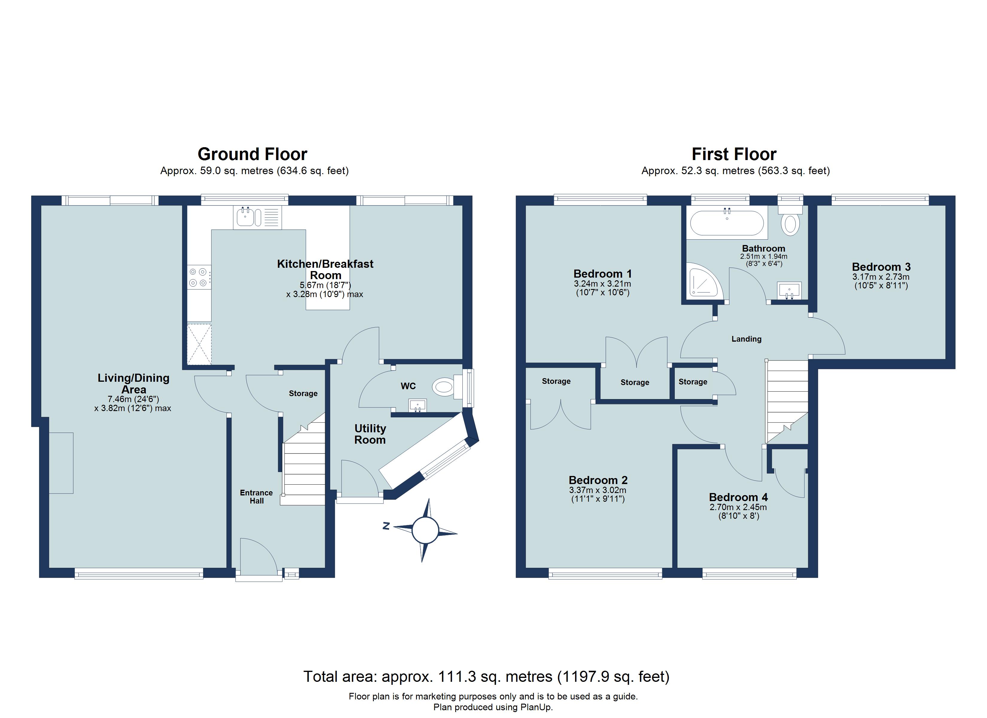 4 bed semi-detached house for sale in Tiverton Court, Harpenden, Hertfordshire, AL5 - Property floorplan
