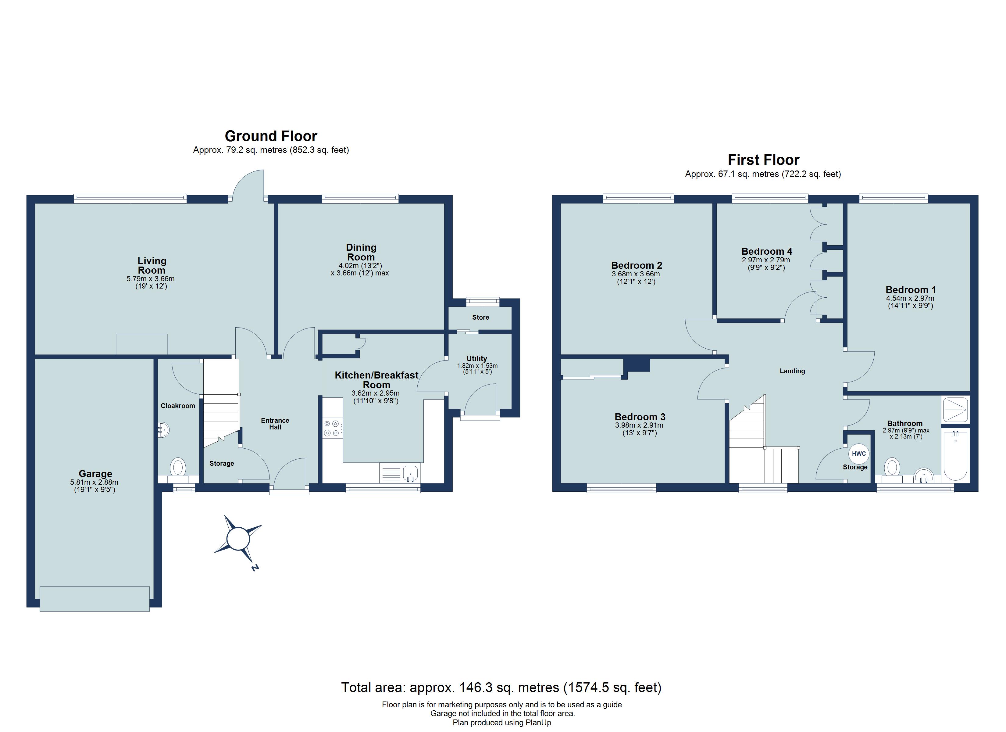 4 bed detached house for sale in Wordsworth Road, Harpenden, Hertfordshire, AL5 - Property floorplan