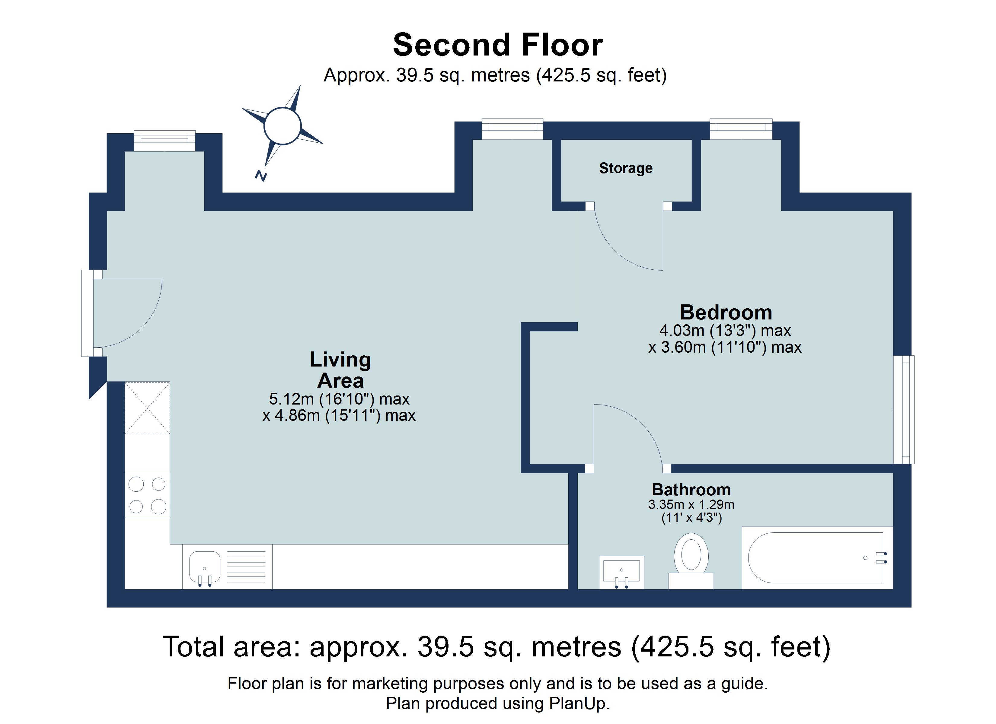 1 bed apartment for sale in Gleneagle Manor, Townsend Lane, Harpenden, Hertfordshire, AL5 - Property floorplan