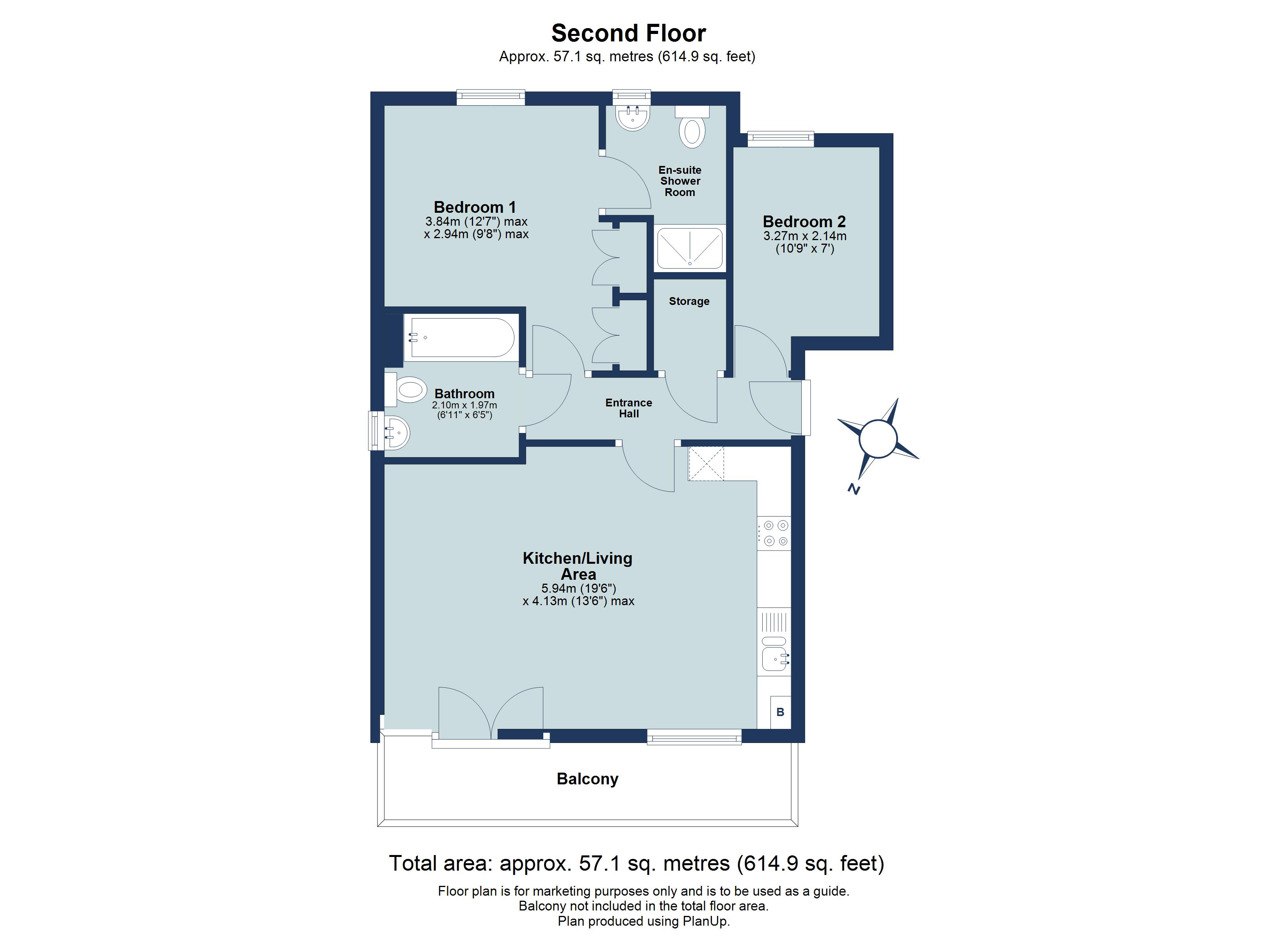 2 bed apartment for sale in Star House, Sun Lane, Harpenden, AL5 - Property floorplan