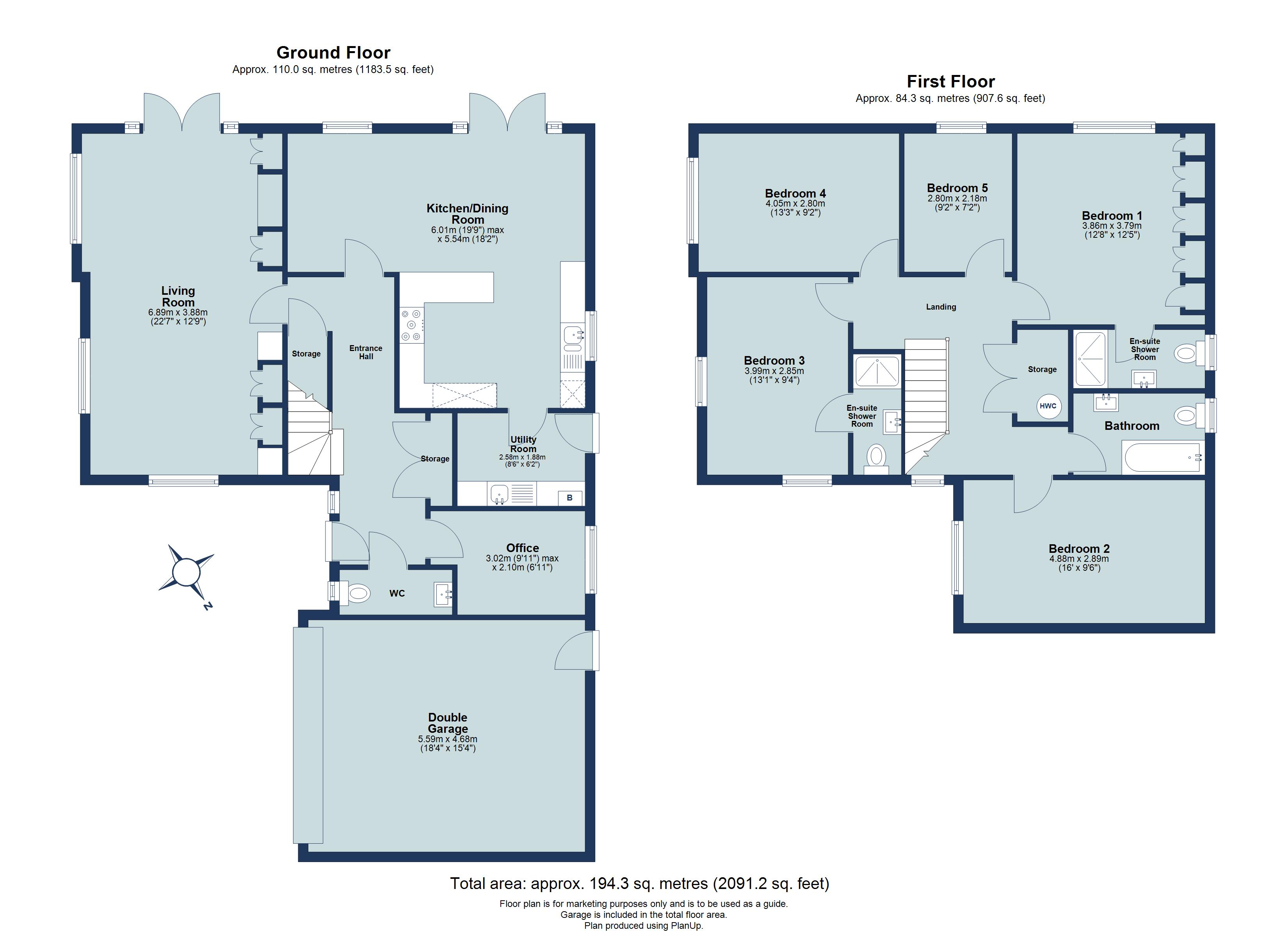 5 bed detached house for sale in Miley Close, Harpenden, Hertfordshire, AL5 - Property floorplan