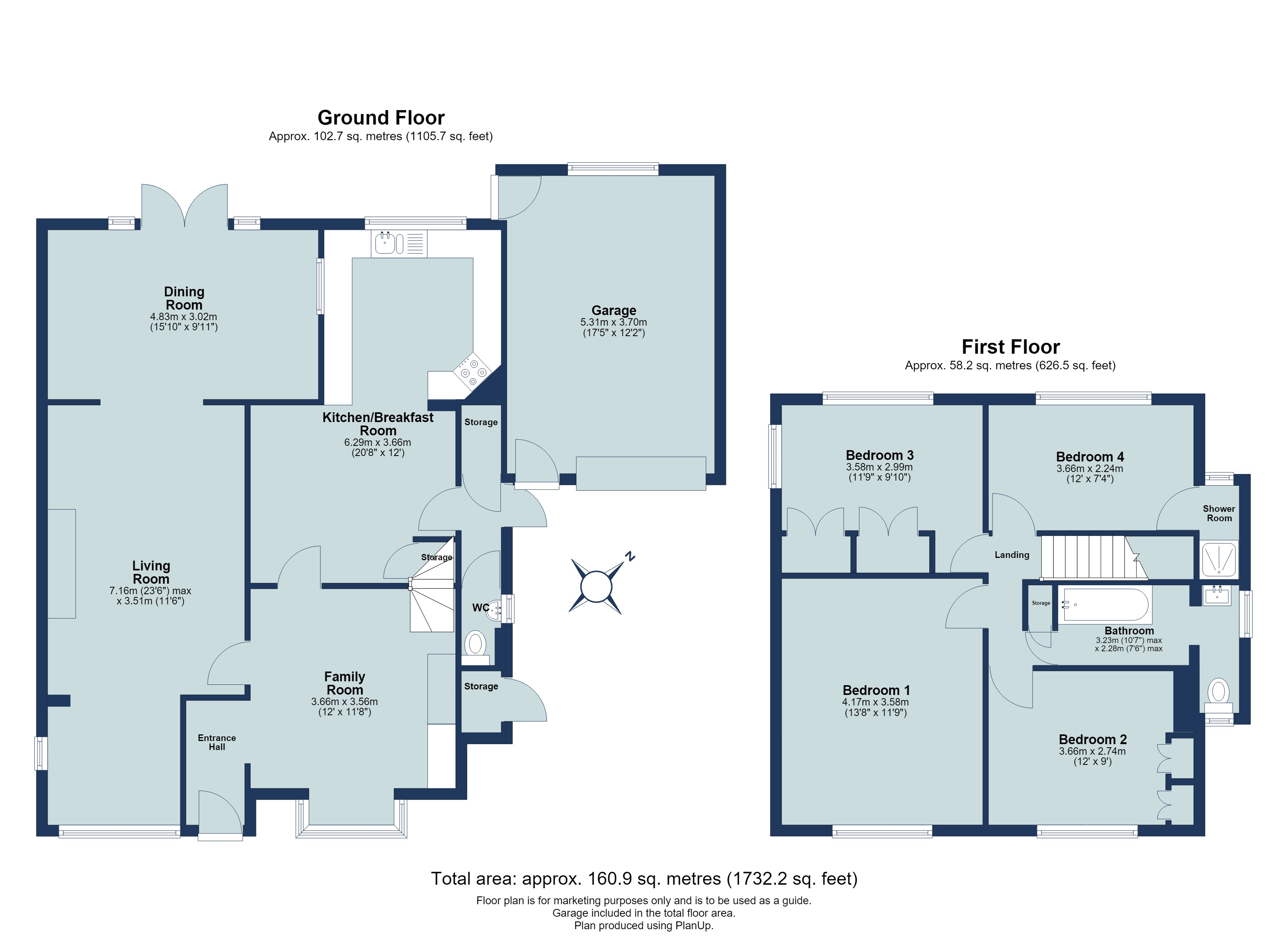 4 bed detached house for sale in Park Hill, Harpenden, Hertfordshire, AL5 - Property floorplan