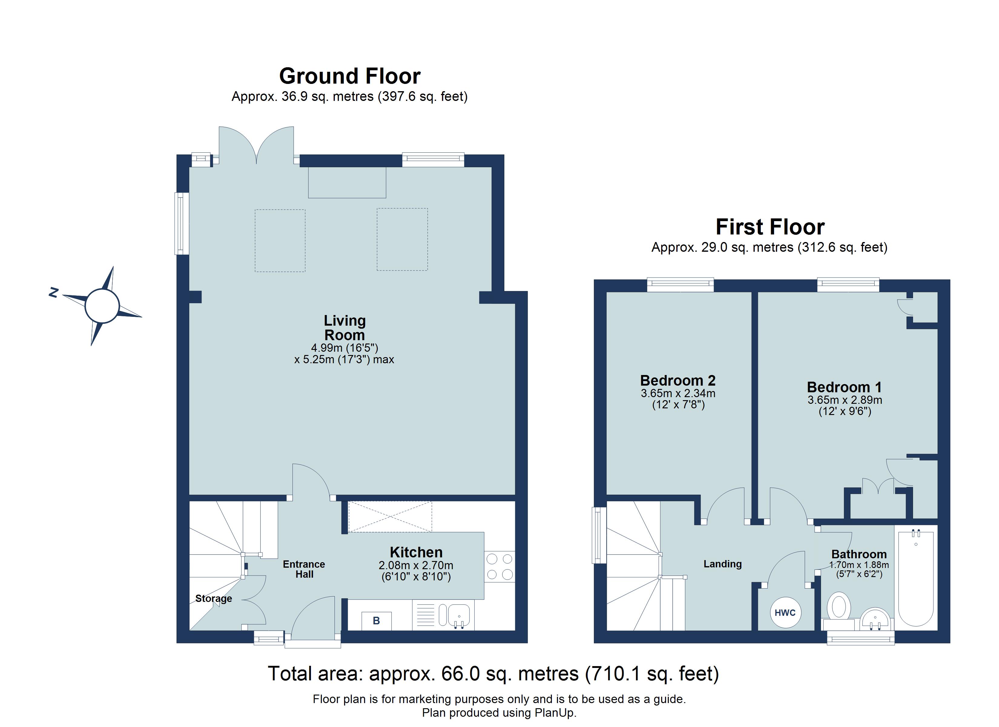 2 bed end of terrace house for sale in Twyford Road, St. Albans, Hertfordshire, AL4 - Property floorplan