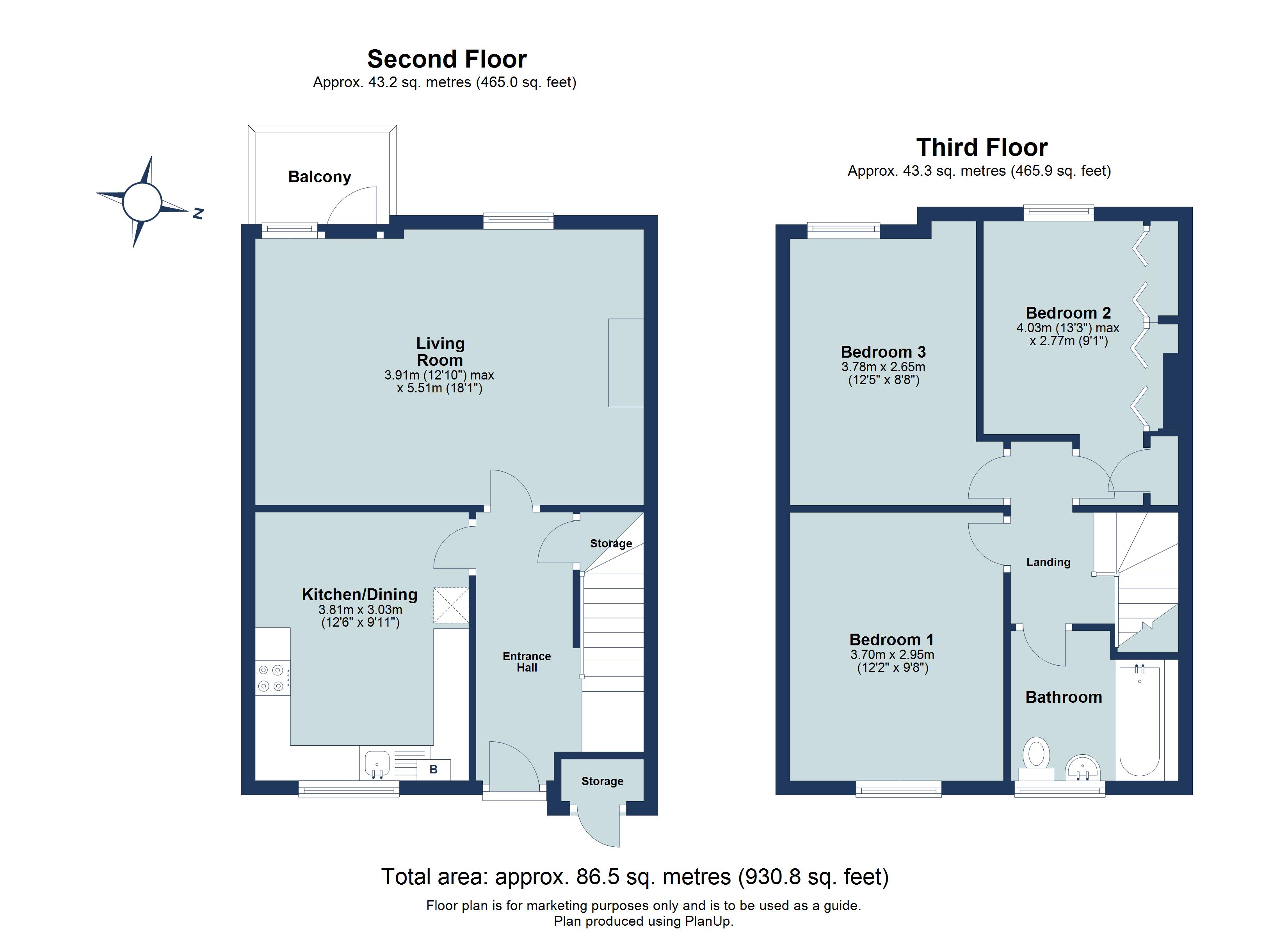 3 bed maisonette for sale in The Ridgeway, St. Albans, Hertfordshire, AL4 - Property floorplan