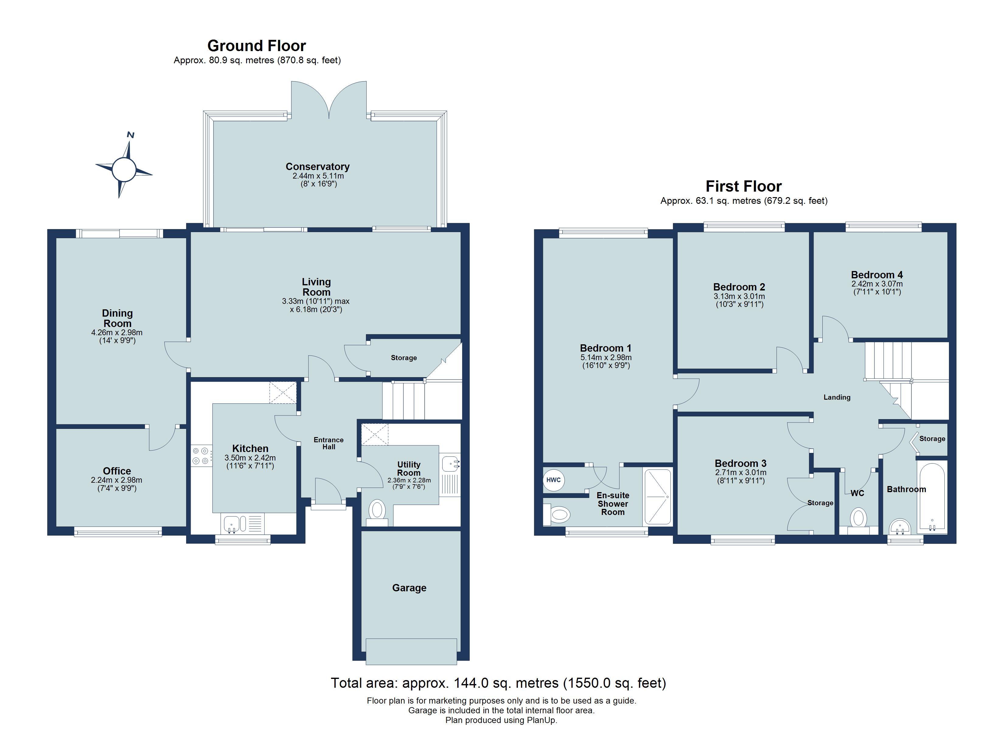 4 bed semi-detached house for sale in Villiers Crescent, St. Albans, Hertfordshire, AL4 - Property floorplan