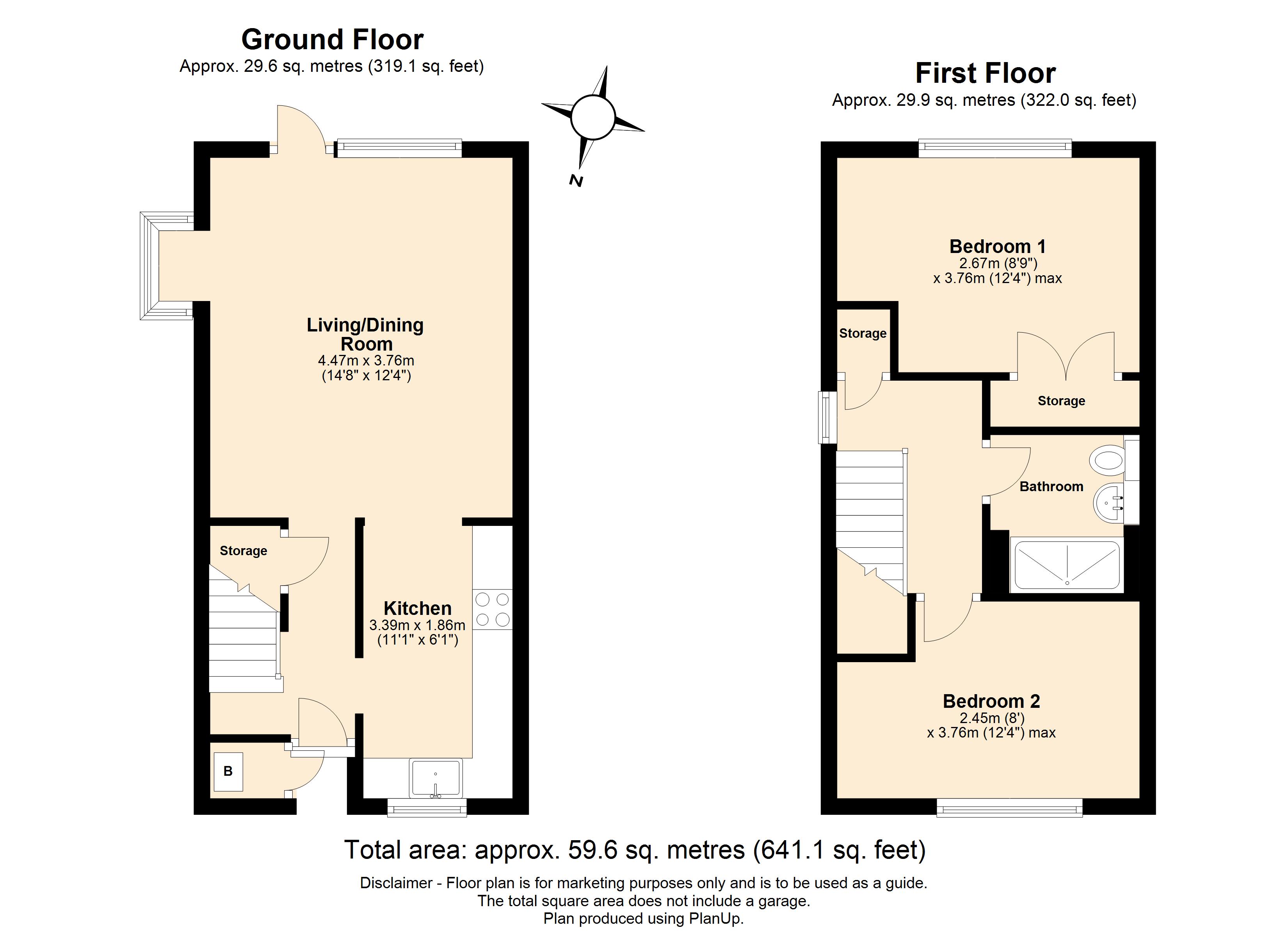2 bed end of terrace house for sale in Craiglands, St. Albans, Hertfordshire, AL4 - Property floorplan