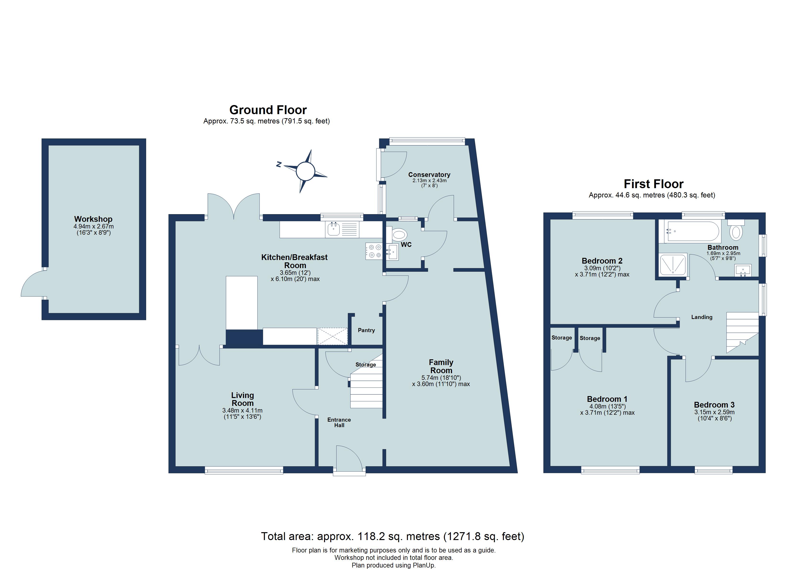 3 bed semi-detached house for sale in High Oaks, St. Albans, Hertfordshire, AL3 - Property floorplan