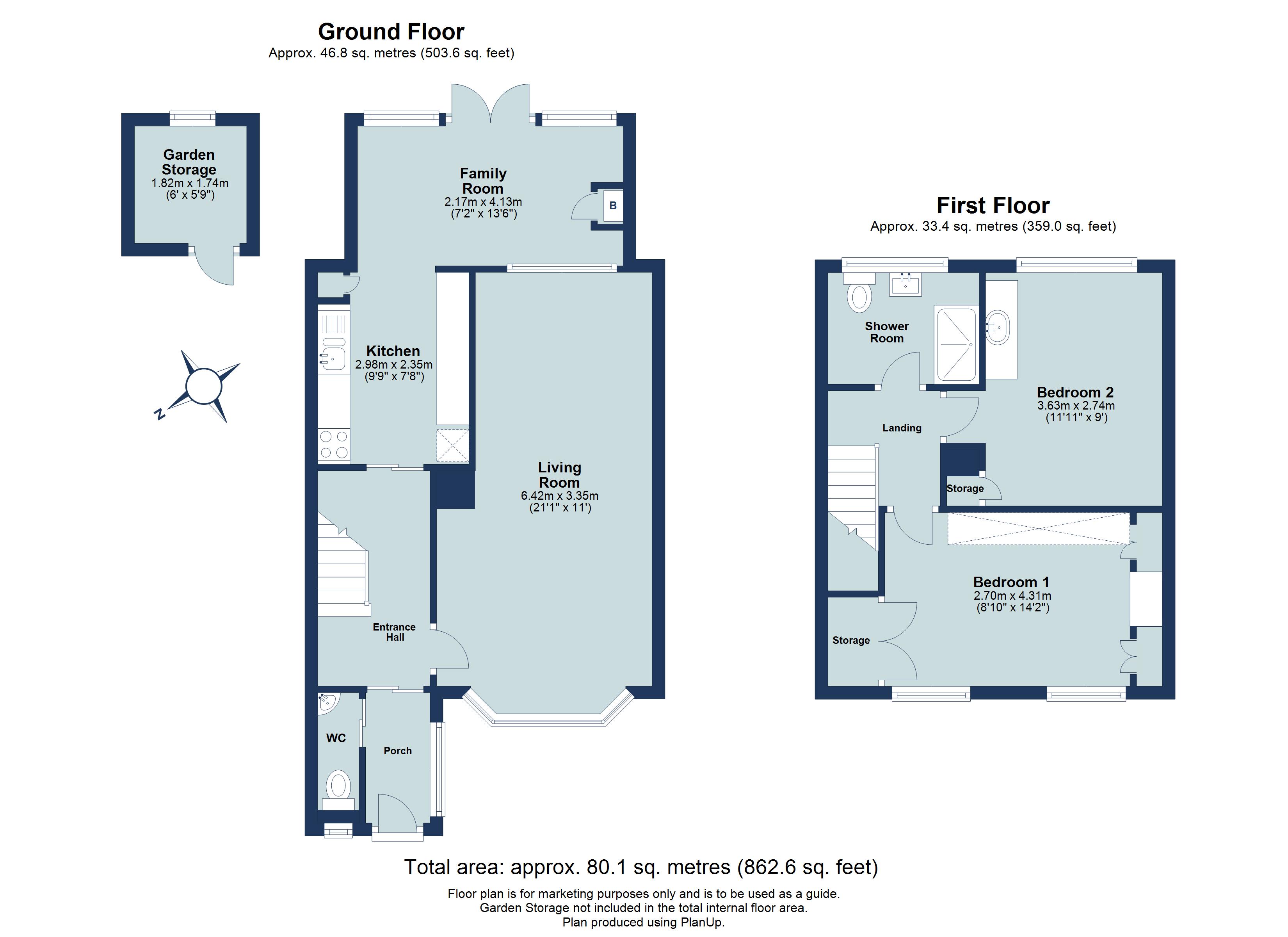 2 bed terraced house to rent in Ladies Grove, St. Albans, Hertfordshire, AL3 - Property floorplan
