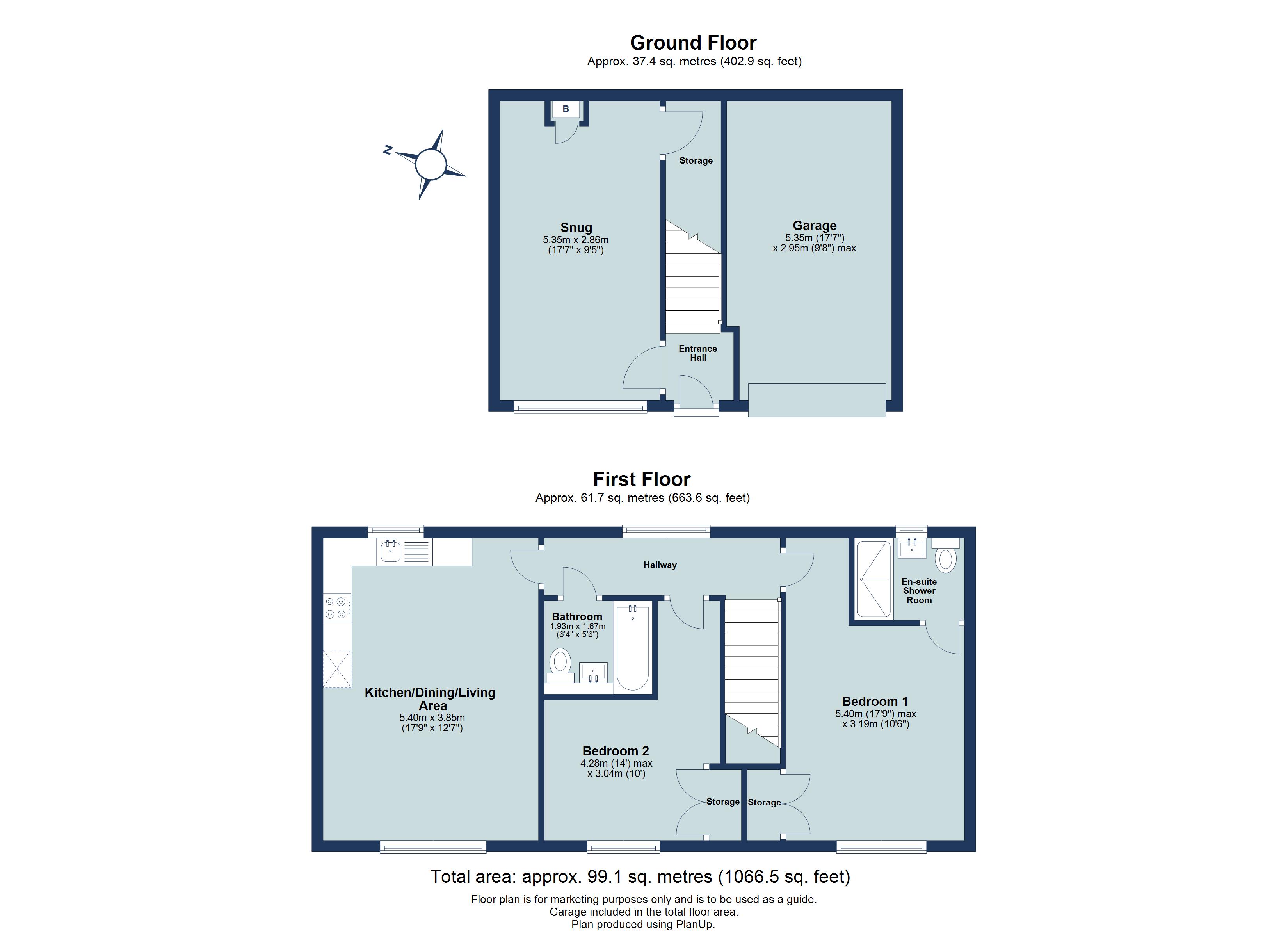 2 bed terraced house for sale in Harrier End, St. Albans, Hertfordshire, AL4 - Property floorplan
