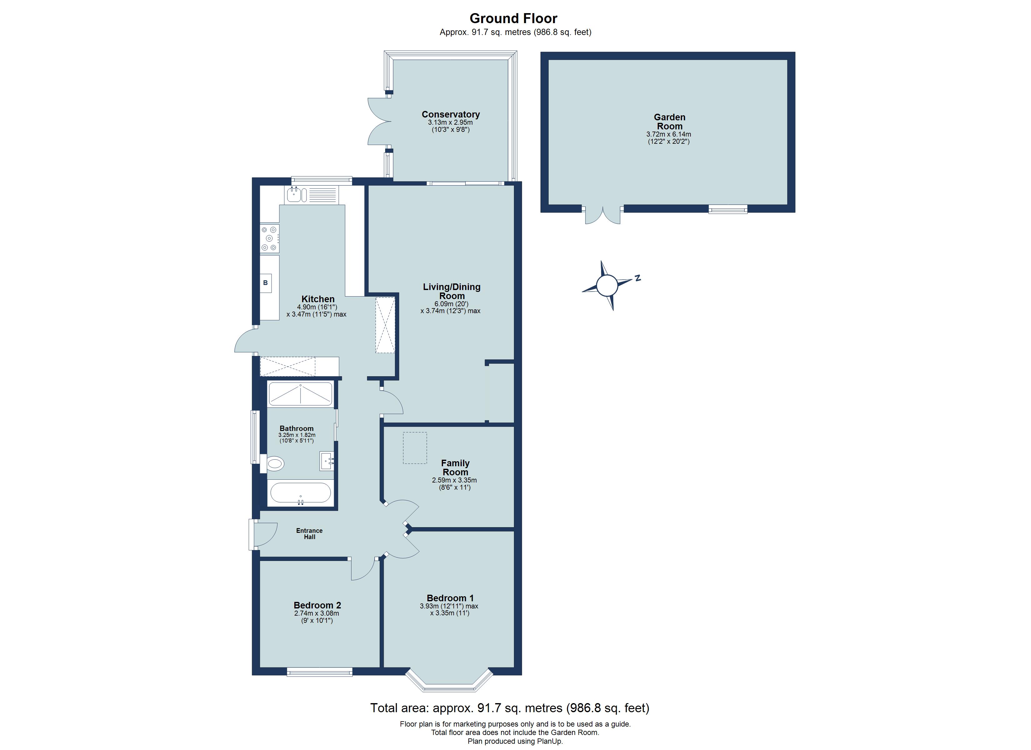 2 bed detached bungalow for sale in St Albans Road, Sandridge, St. Albans, Hertfordshire, AL4 - Property floorplan