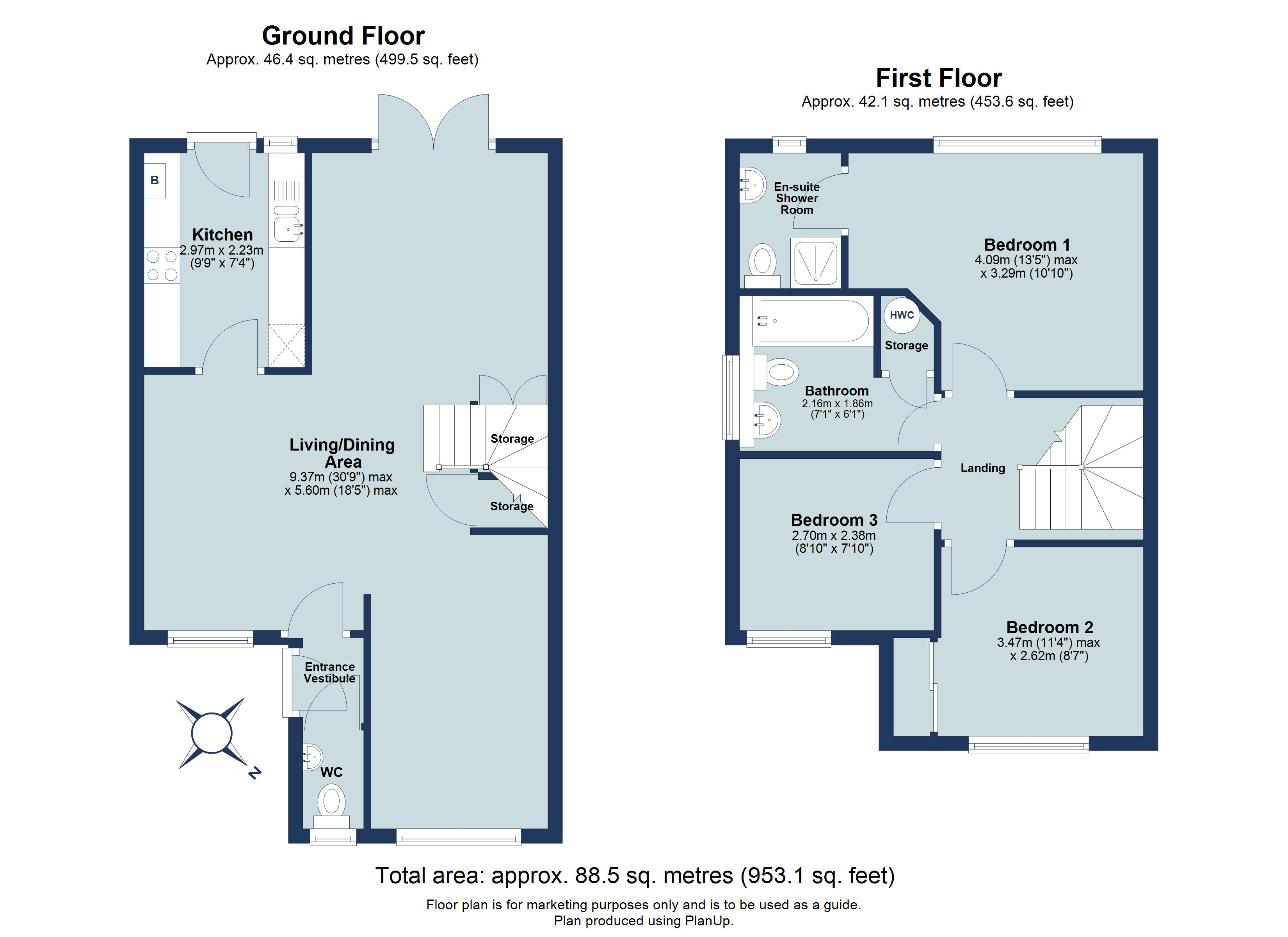 3 bed end of terrace house for sale in Farriday Close, St. Albans, Hertfordshire, AL3 - Property floorplan