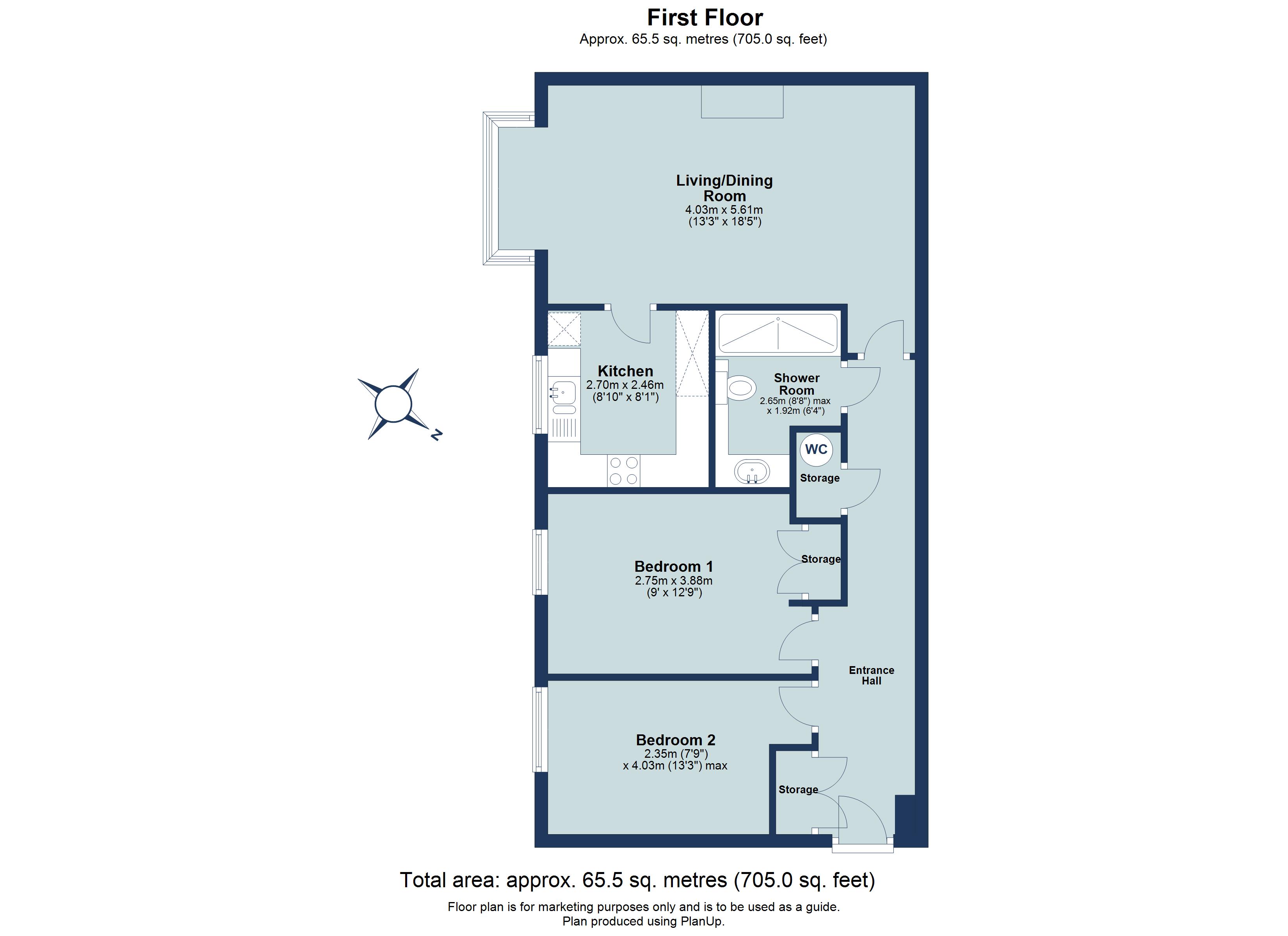2 bed apartment for sale in Harvest Court, Harvesters, St. Albans, Hertfordshire, AL4 - Property floorplan
