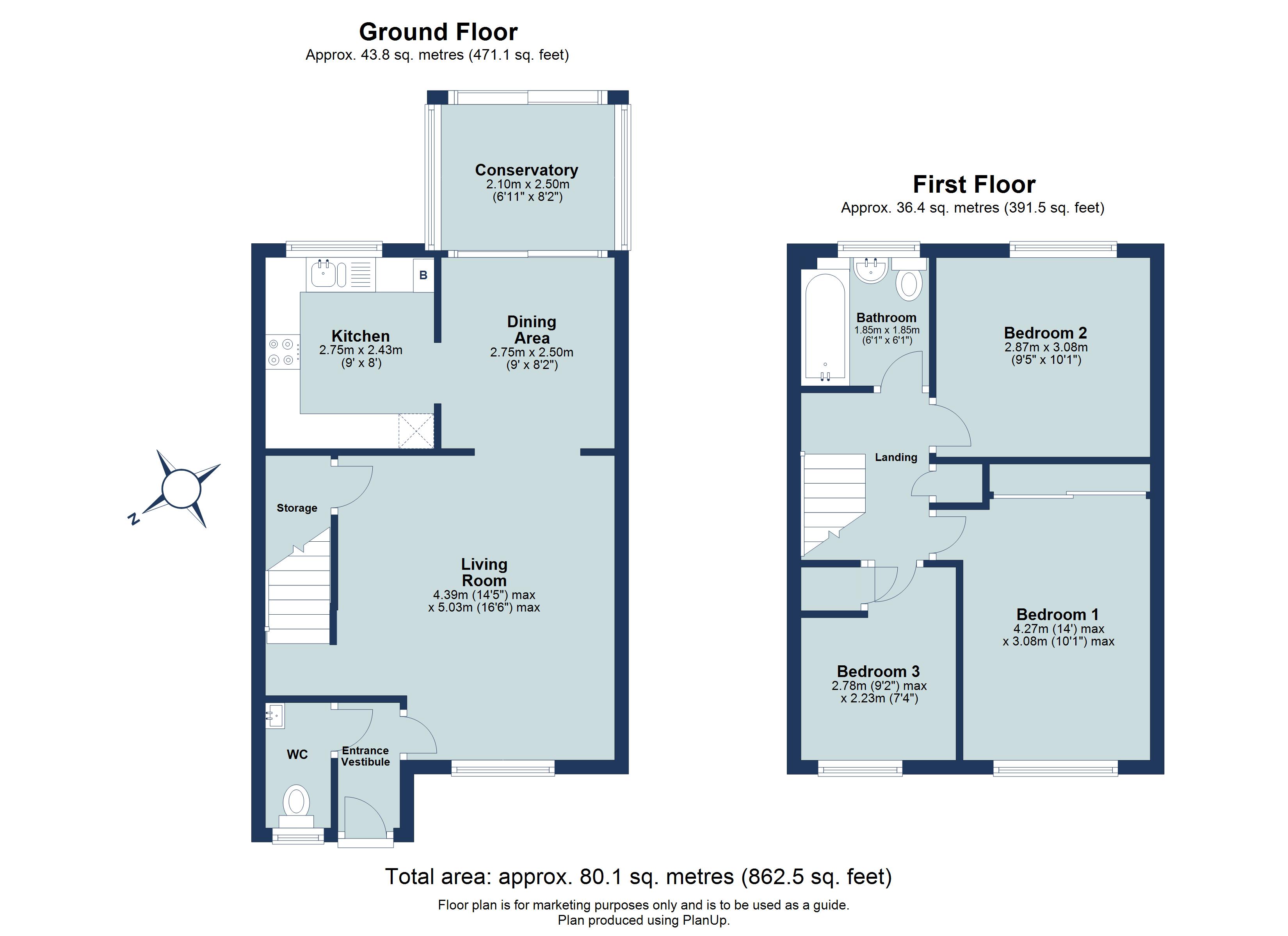 3 bed terraced house for sale in Harvesters, St. Albans, Hertfordshire, AL4 - Property floorplan