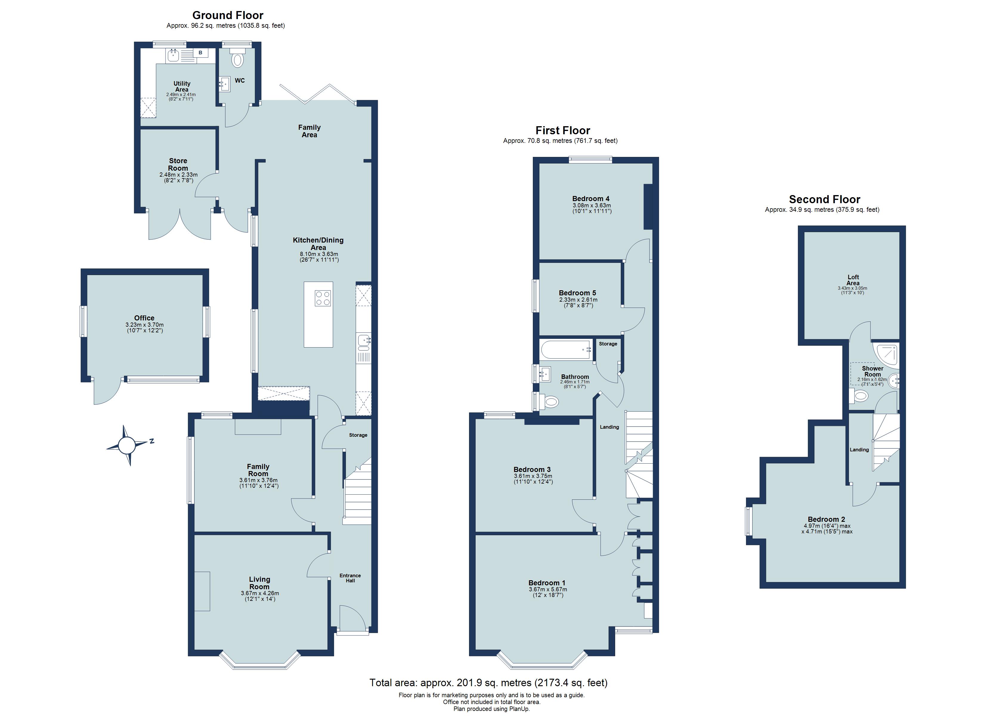 5 bed semi-detached house for sale in Blenheim Road, St. Albans, Hertfordshire, AL1 - Property floorplan