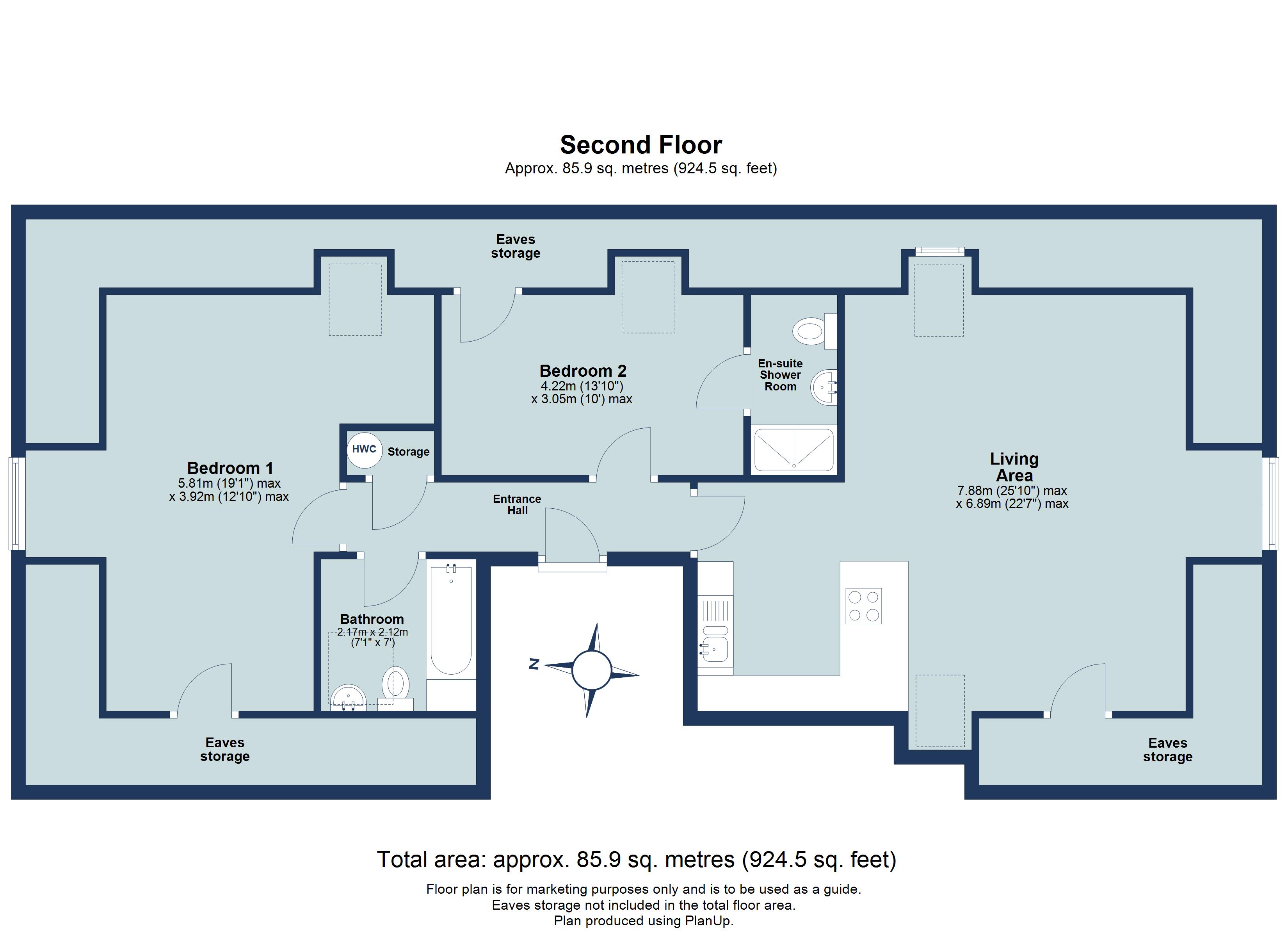 2 bed apartment for sale in Porters Wood House, Porters Wood, St. Albans, Hertfordshire, AL3 - Property floorplan