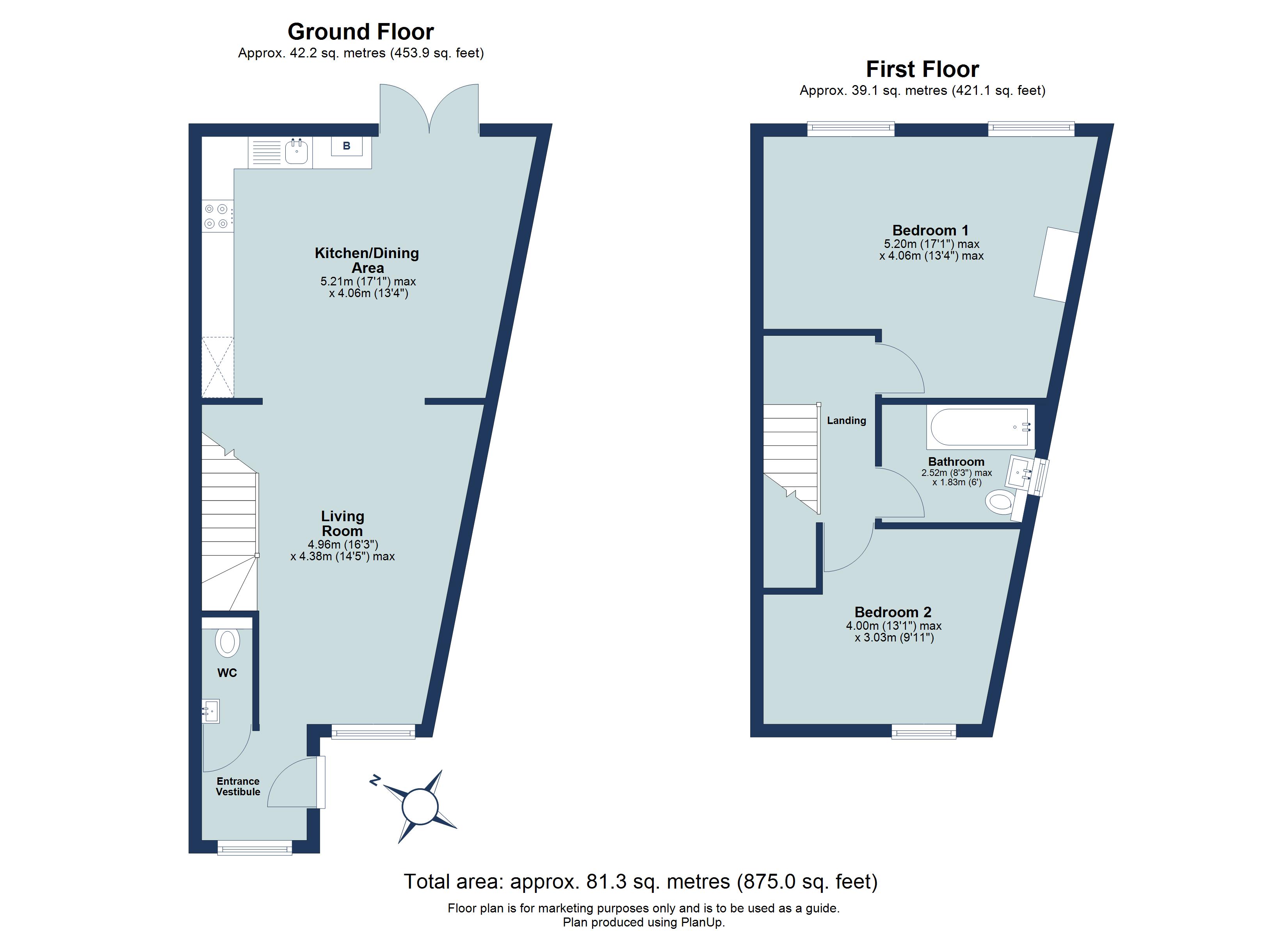 2 bed end of terrace house for sale in Cell Barnes Lane, St. Albans, Hertfordshire, AL1 - Property floorplan