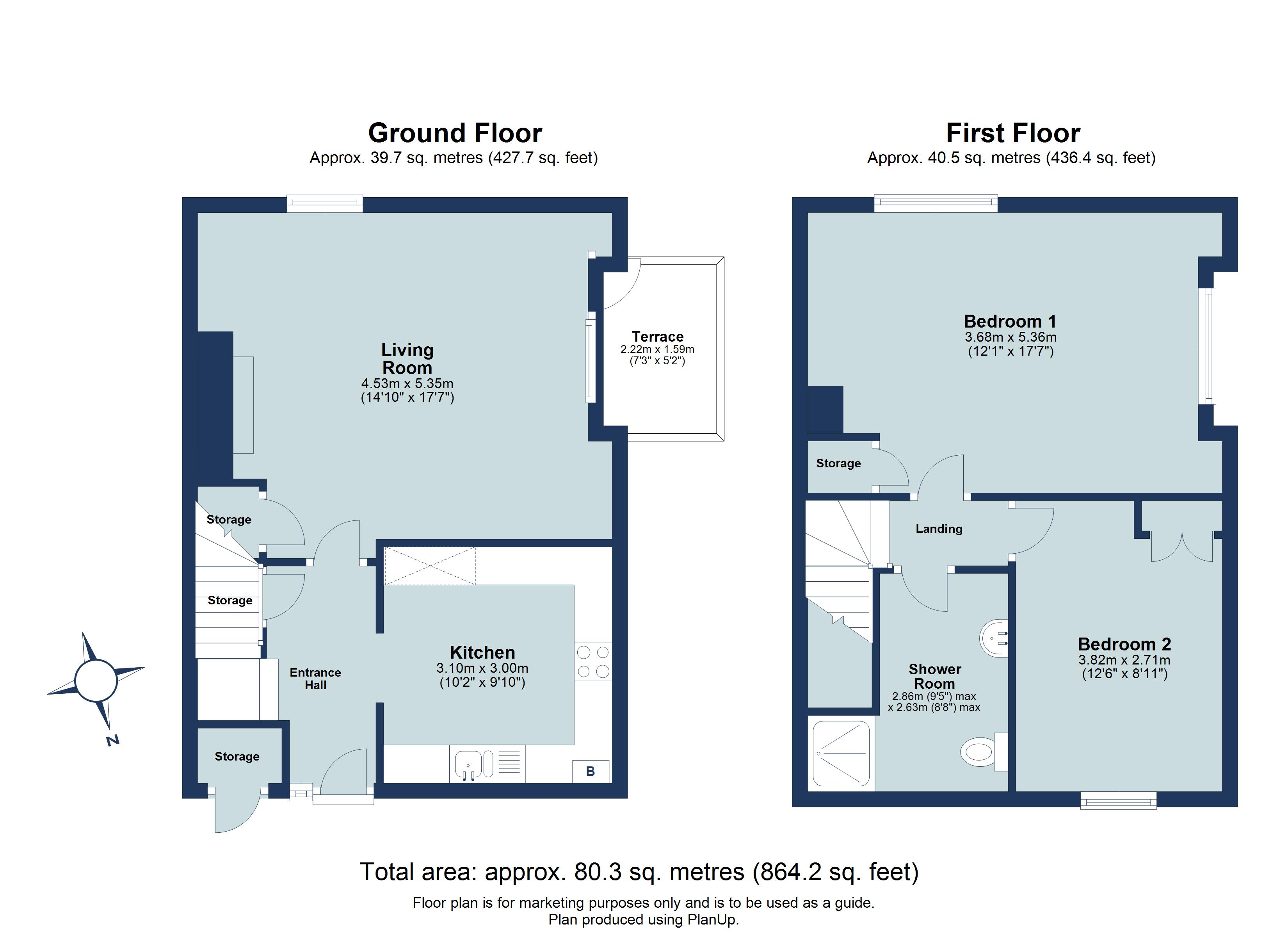 2 bed ground floor maisonette for sale in Hughenden Road, St. Albans, Hertfordshire, AL4 - Property floorplan